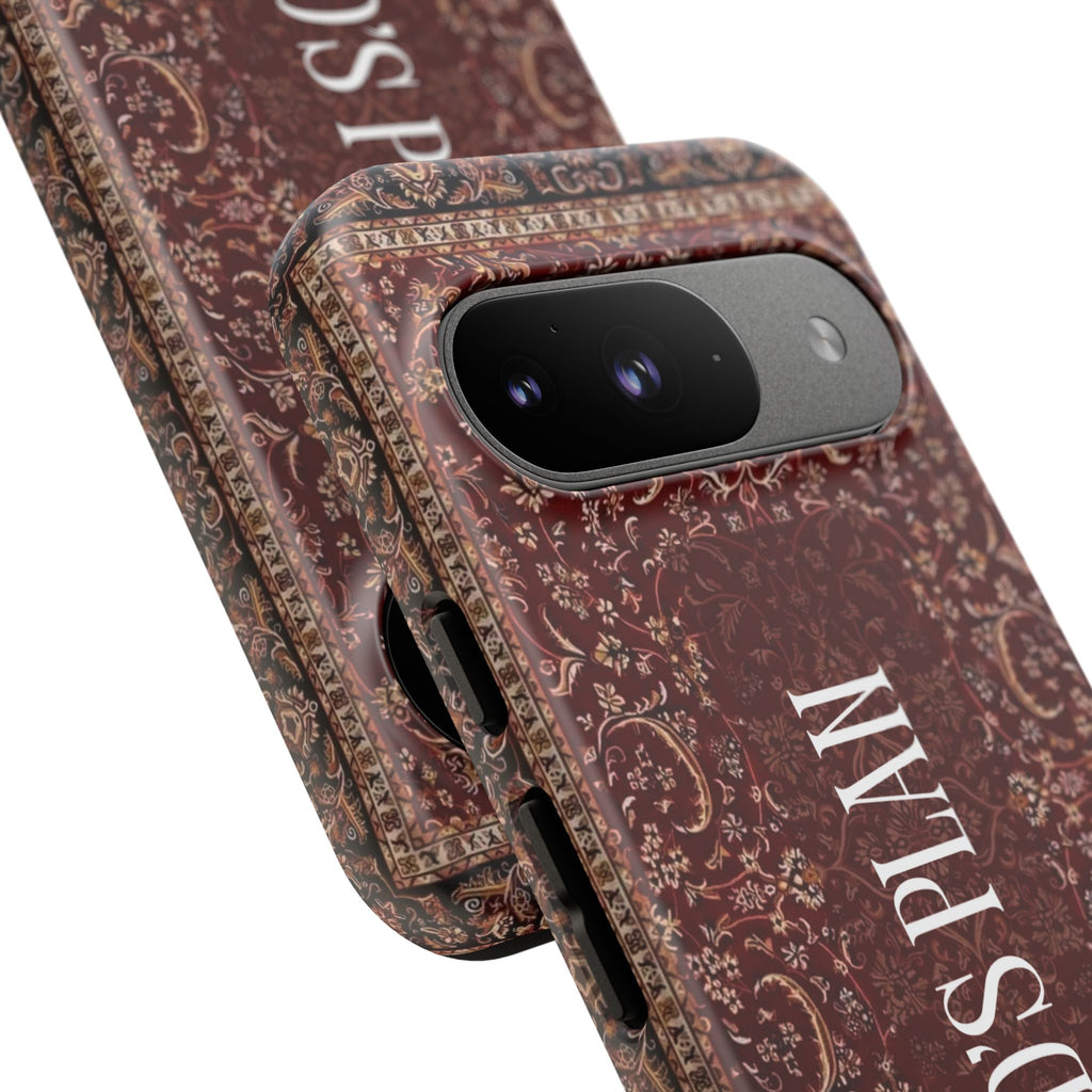 God's Plan — Vintage Tapestry Christian Tough Phone Case | Boho Faith Cover