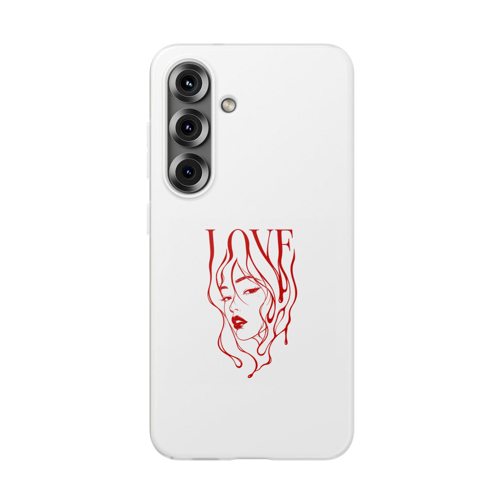 Red Line Art 'LOVE'  Face Design - Flexi Case