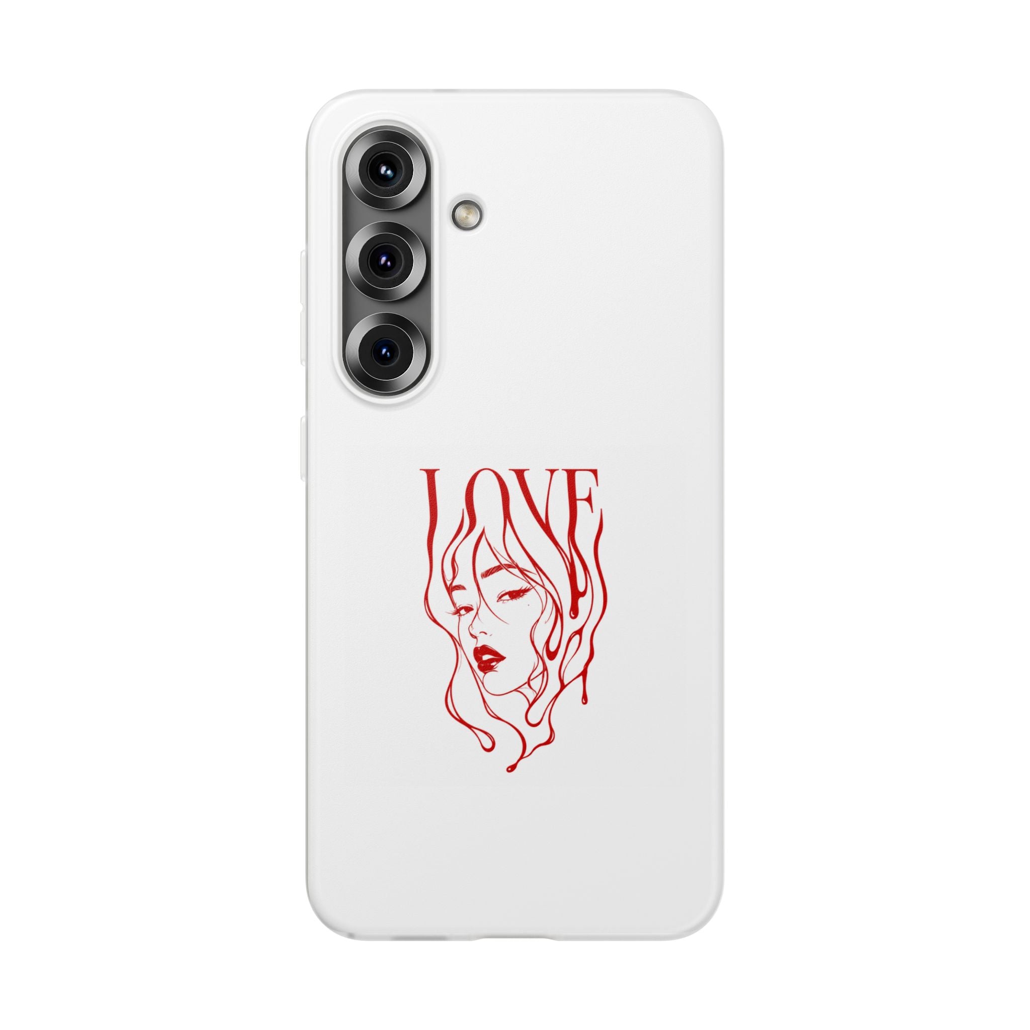 Red Line Art 'LOVE'  Face Design - Flexi Case