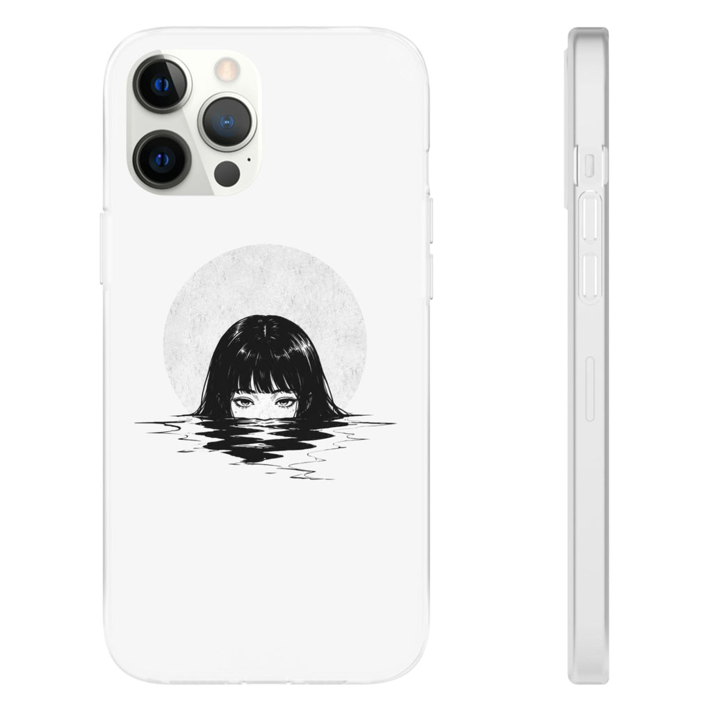 Minimalist Creepy Girl Moon Design