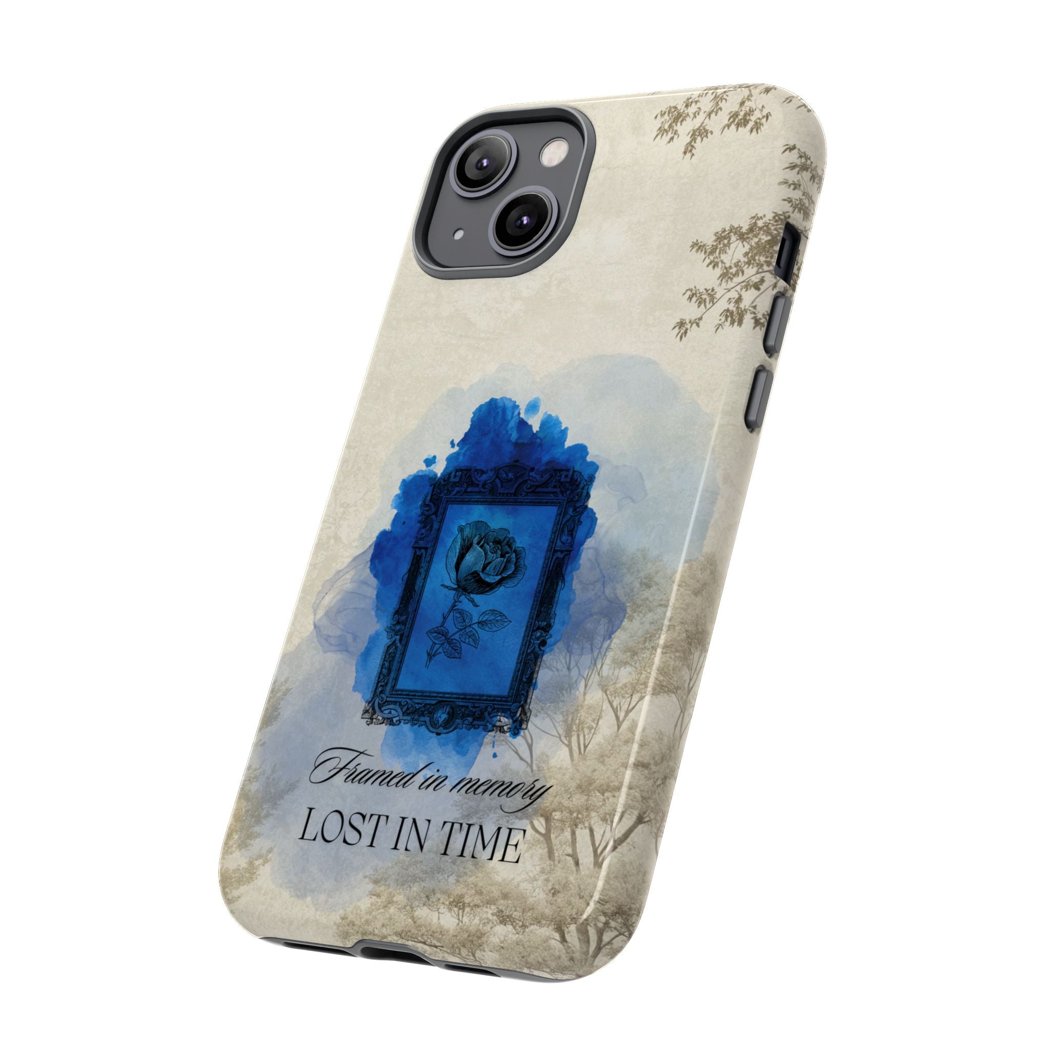 Vintage Blue Rose Phone Case – "Lost in Time" Protective Cover