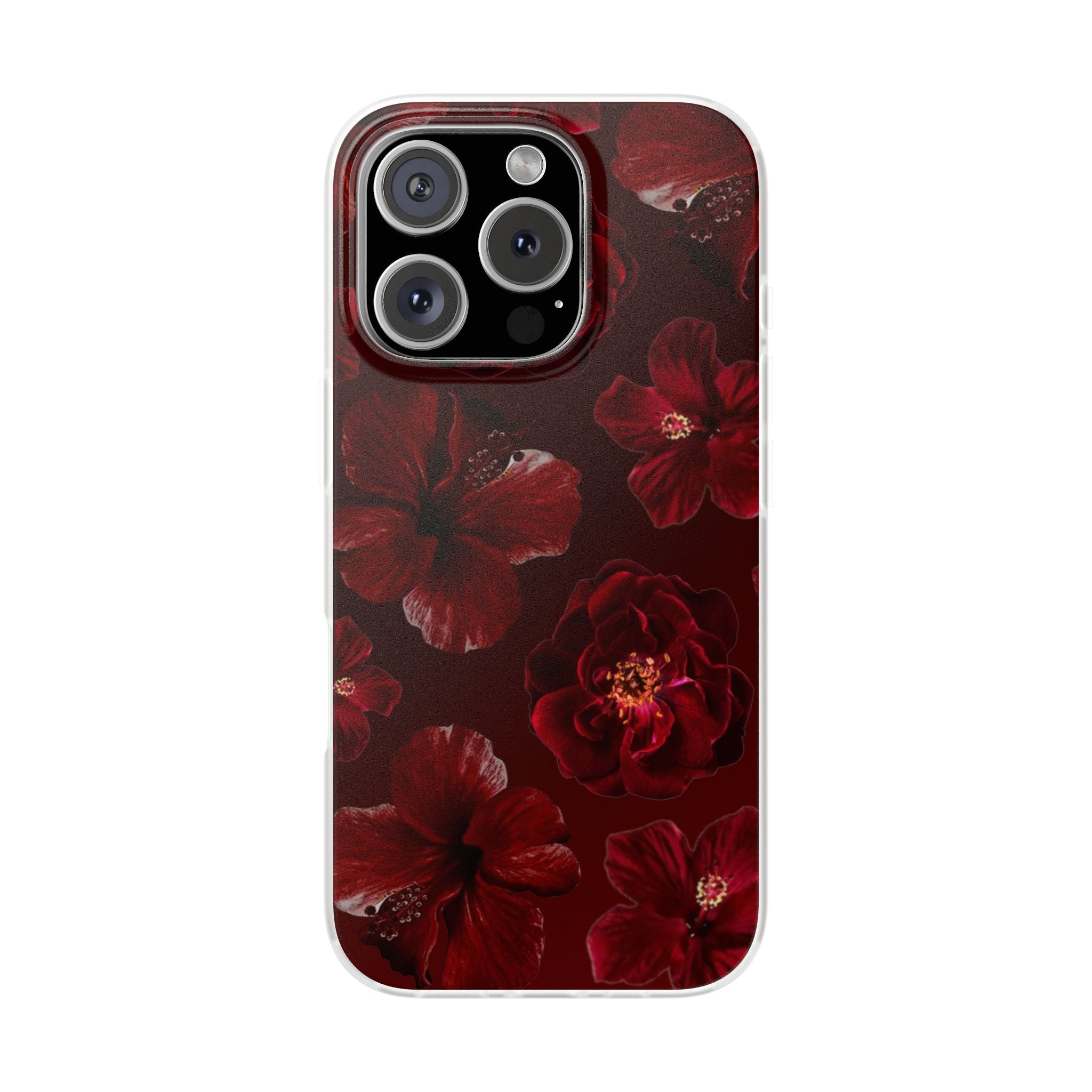 Red Floral Flexi Case — Dark Rose Phone Case