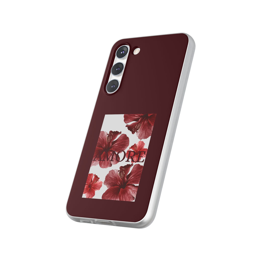 Floral Amore Phone Case — Burgundy Hibiscus Flexible Protection