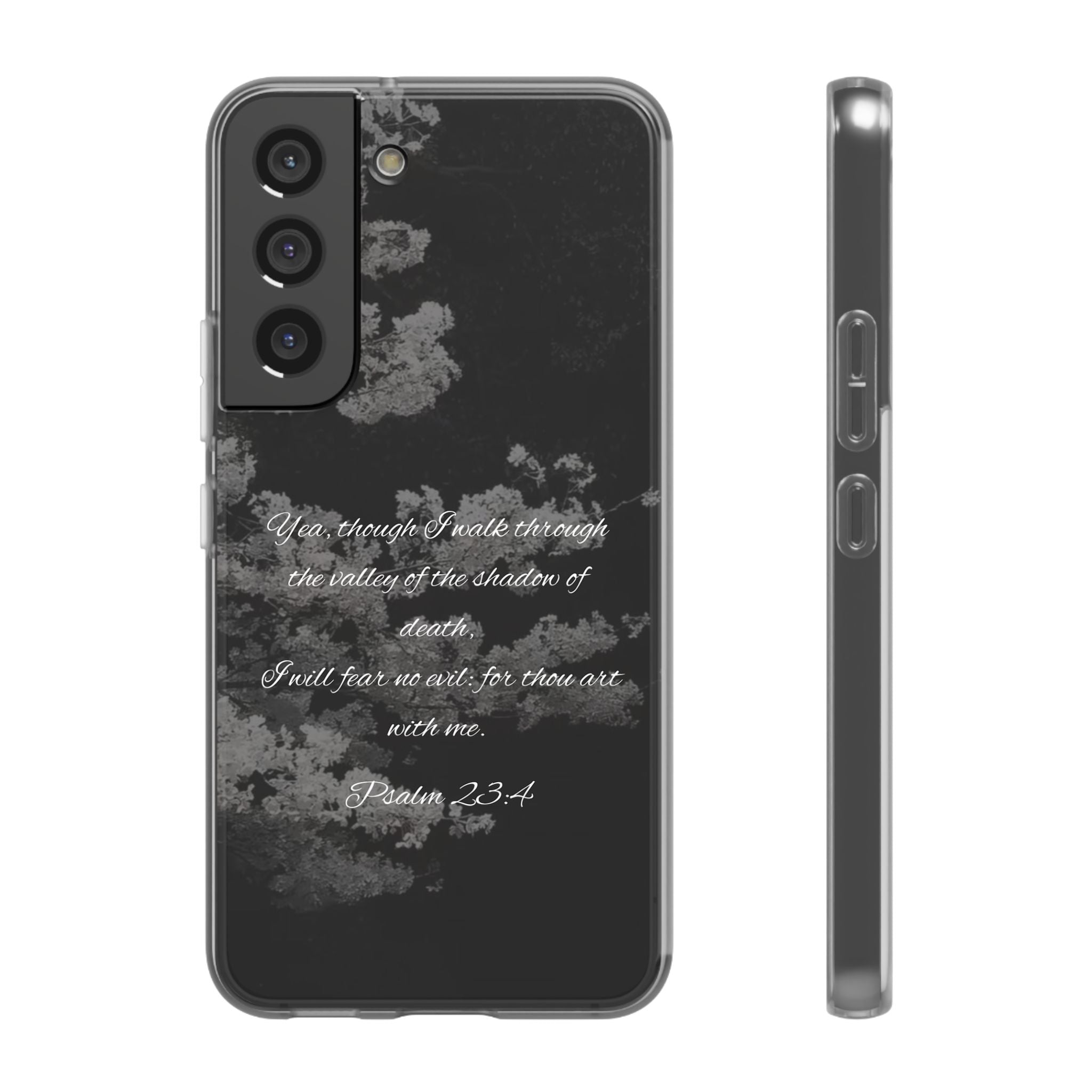 Phone Case — Psalm 23:4 Black Cloudy Faith Design