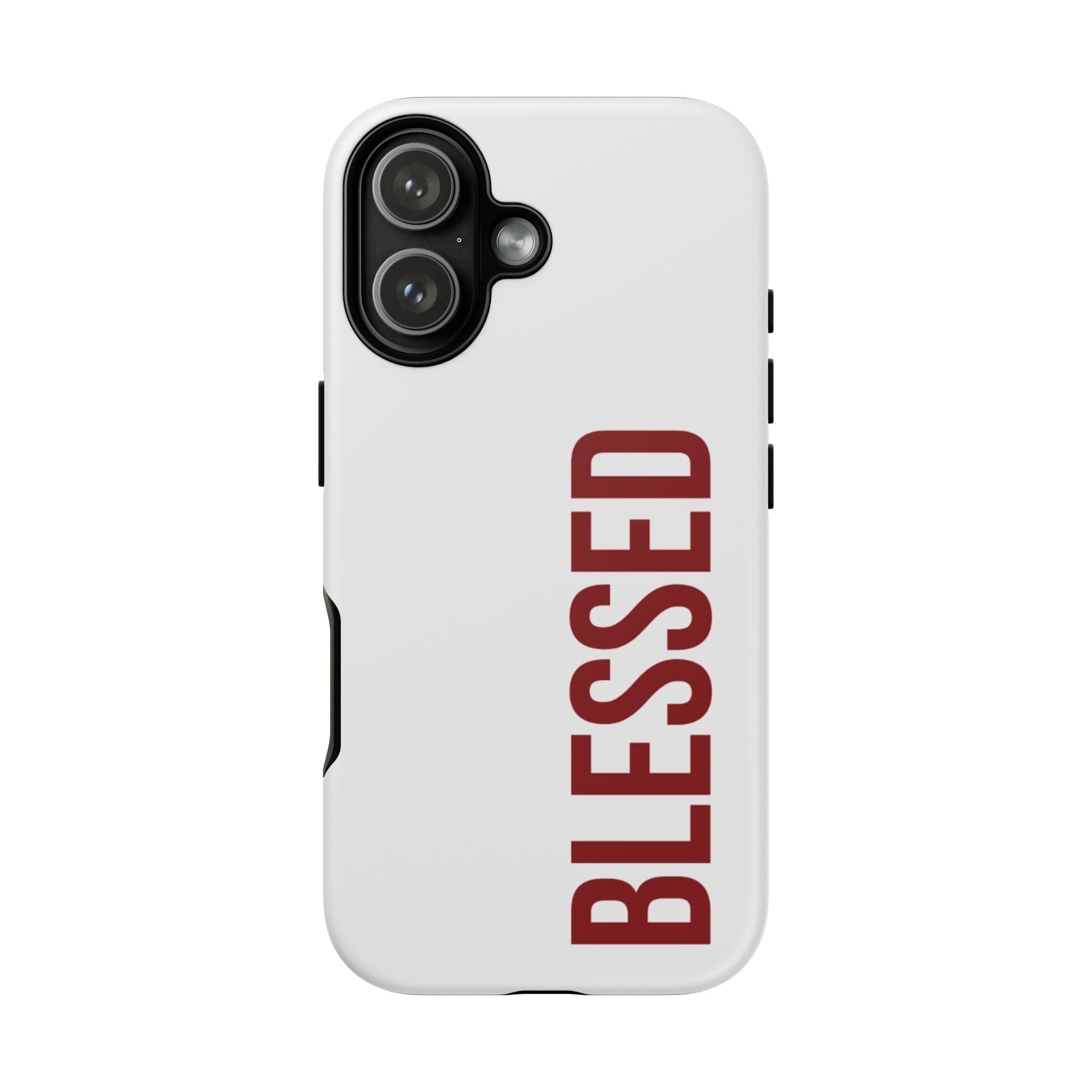 Blessed Vertical Phone Case — Protective Slim iPhone Cover with Red 'BLESSED' Text