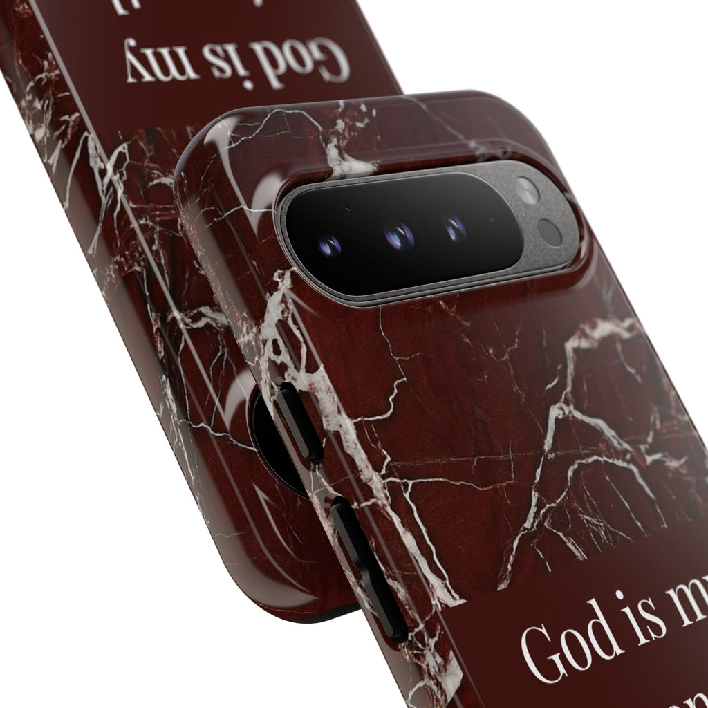 God Is My Strength — Psalm 73:26 Christian Tough Phone Case | Marble Faith Cover