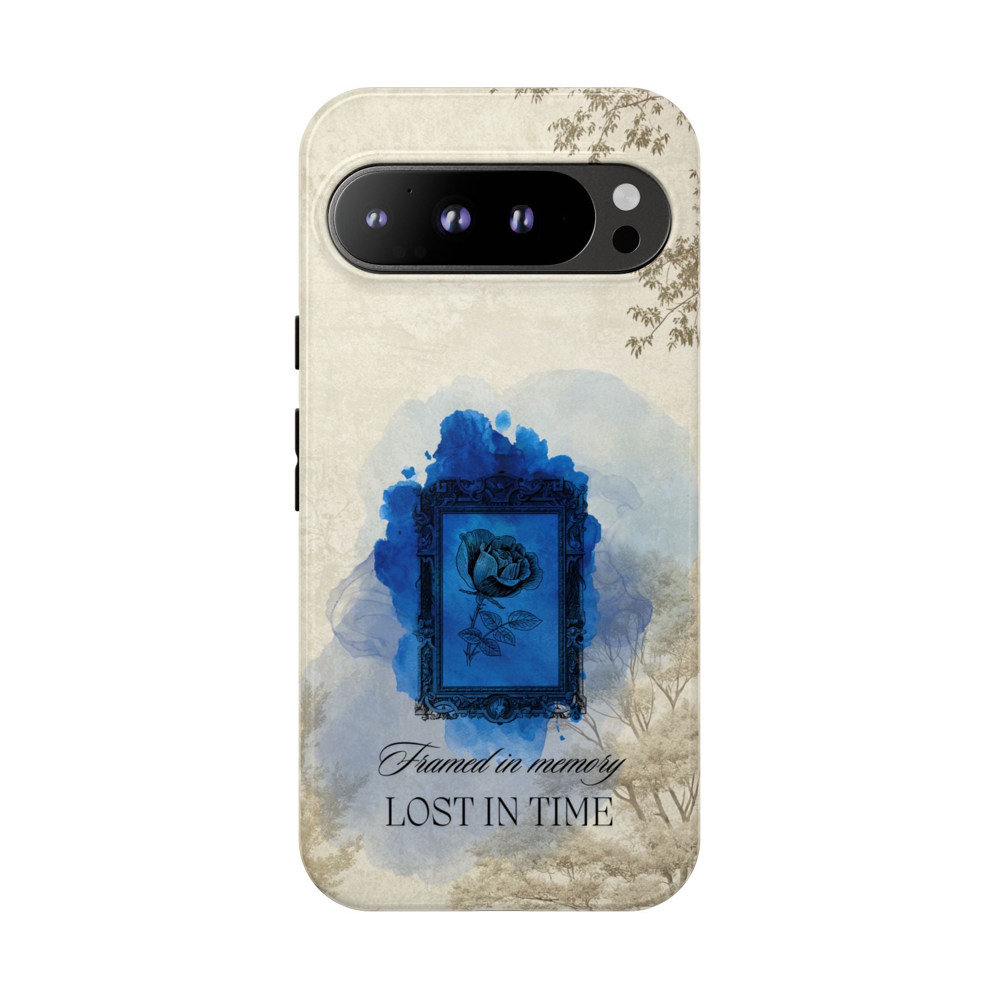 Vintage Blue Rose Phone Case – "Lost in Time" Protective Cover