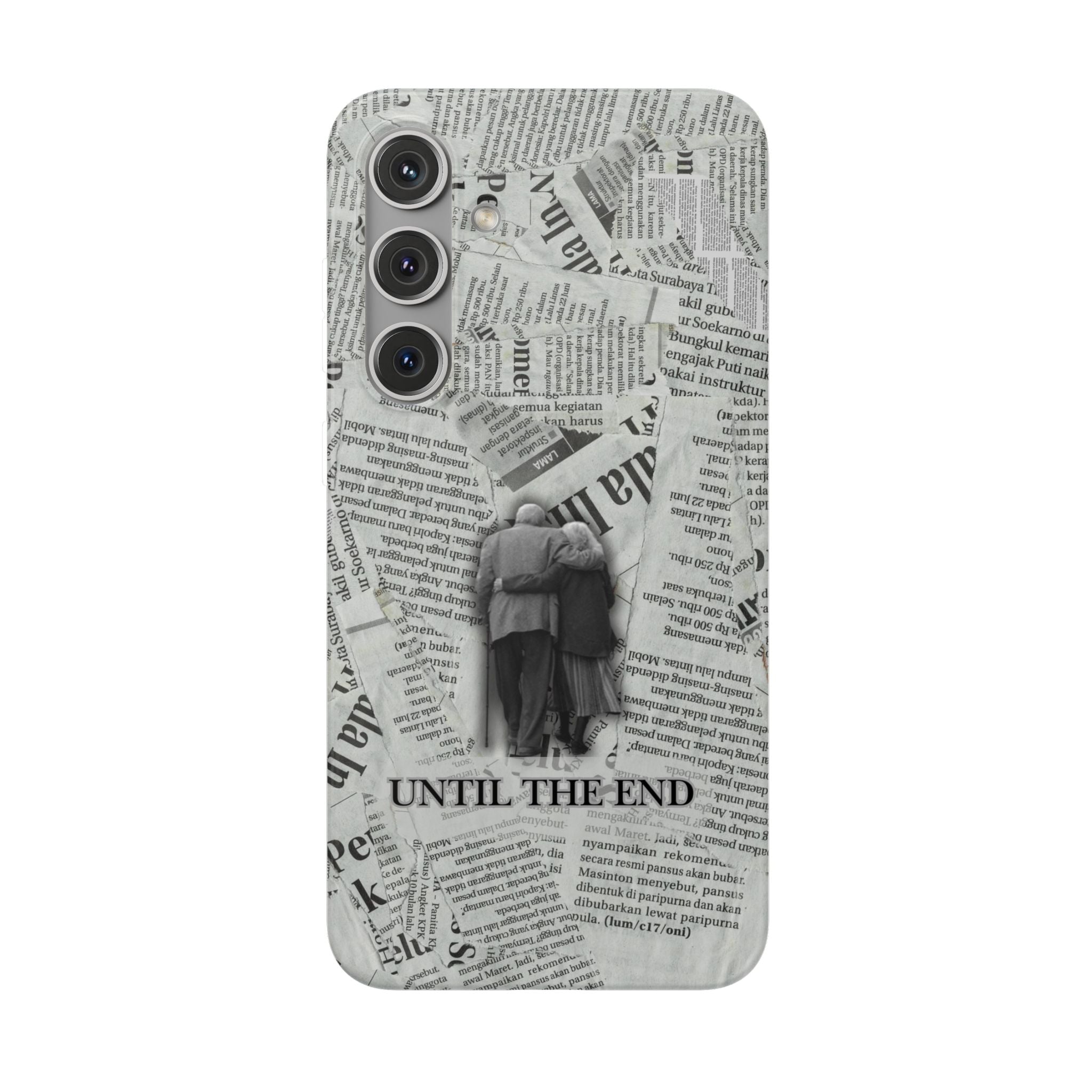 Newspaper Collage 'Until The End' Phone Case - Romantic Vintage iPhone Cover