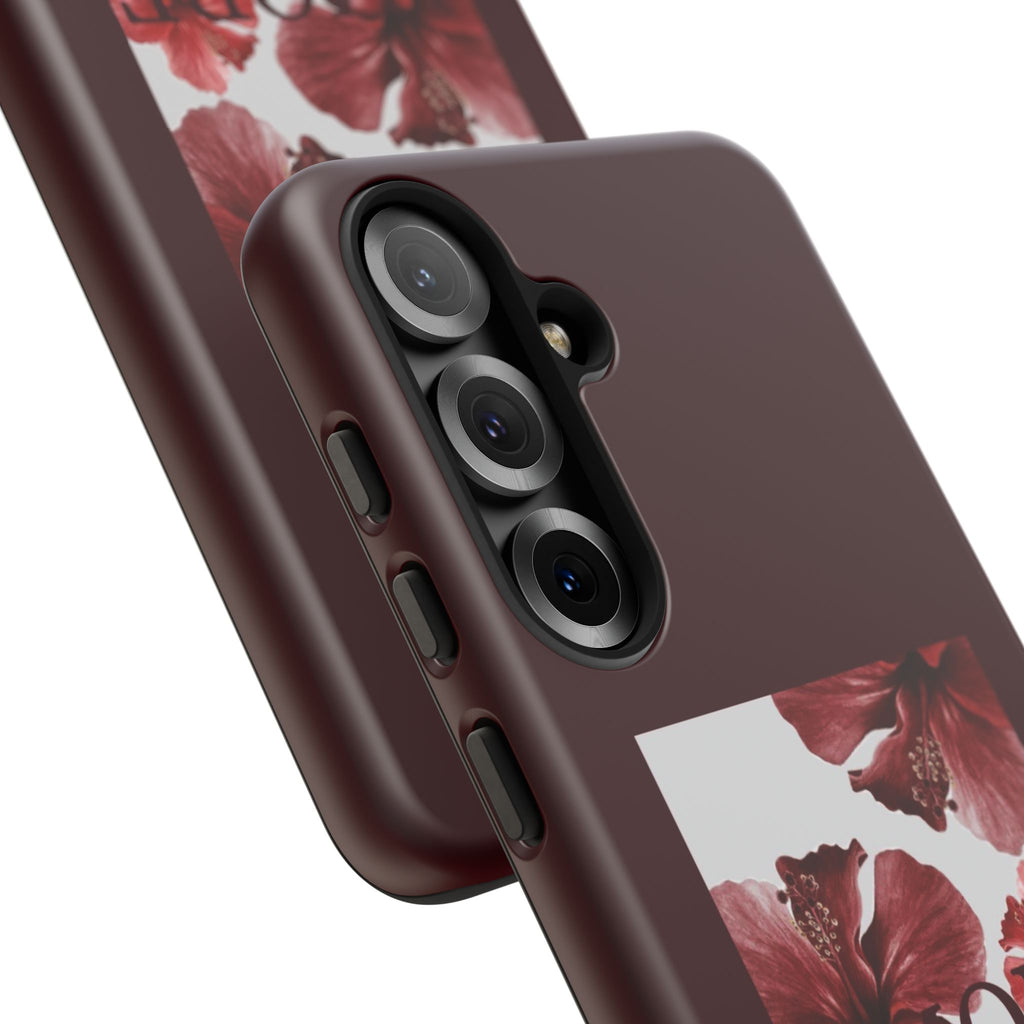 Amore Floral Phone Case — Burgundy Tough Protective Cover
