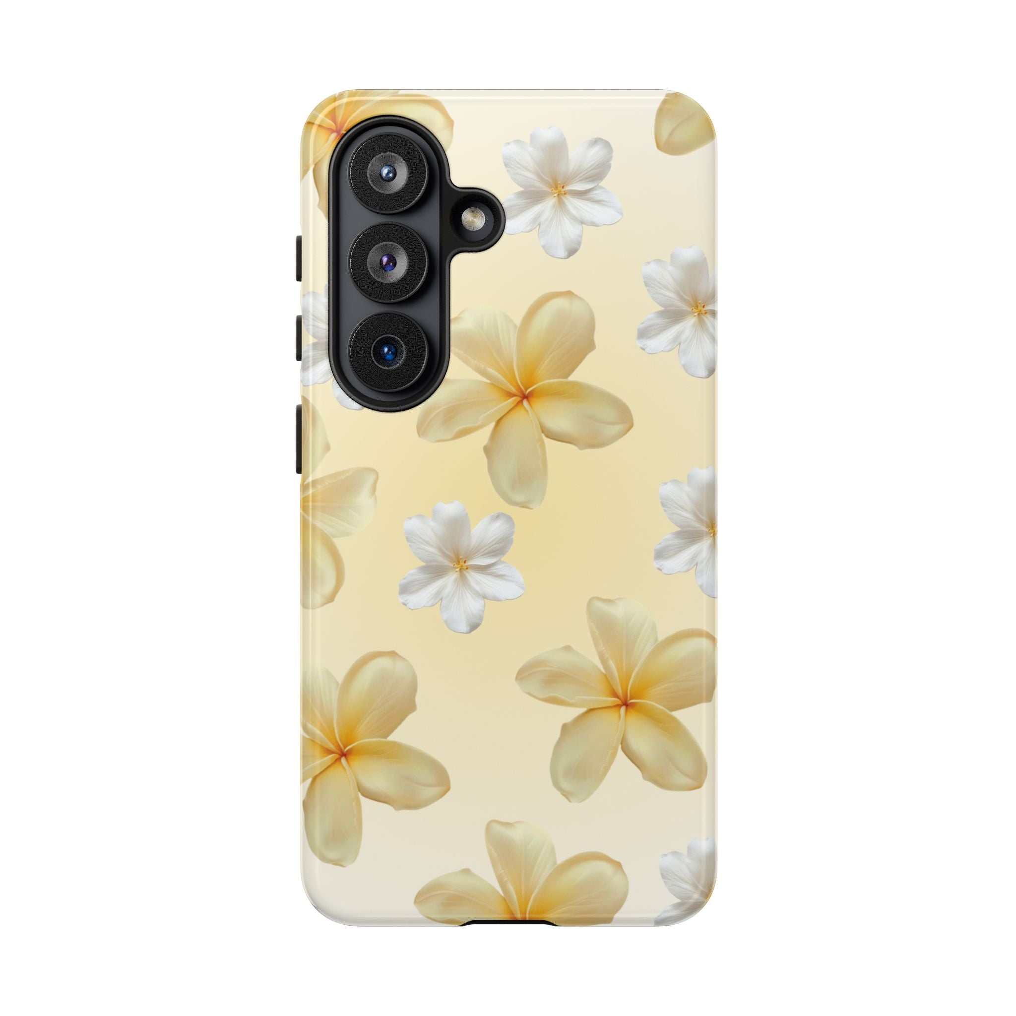 Plumeria Floral Tough Phone Case — Yellow Tropical Protection
