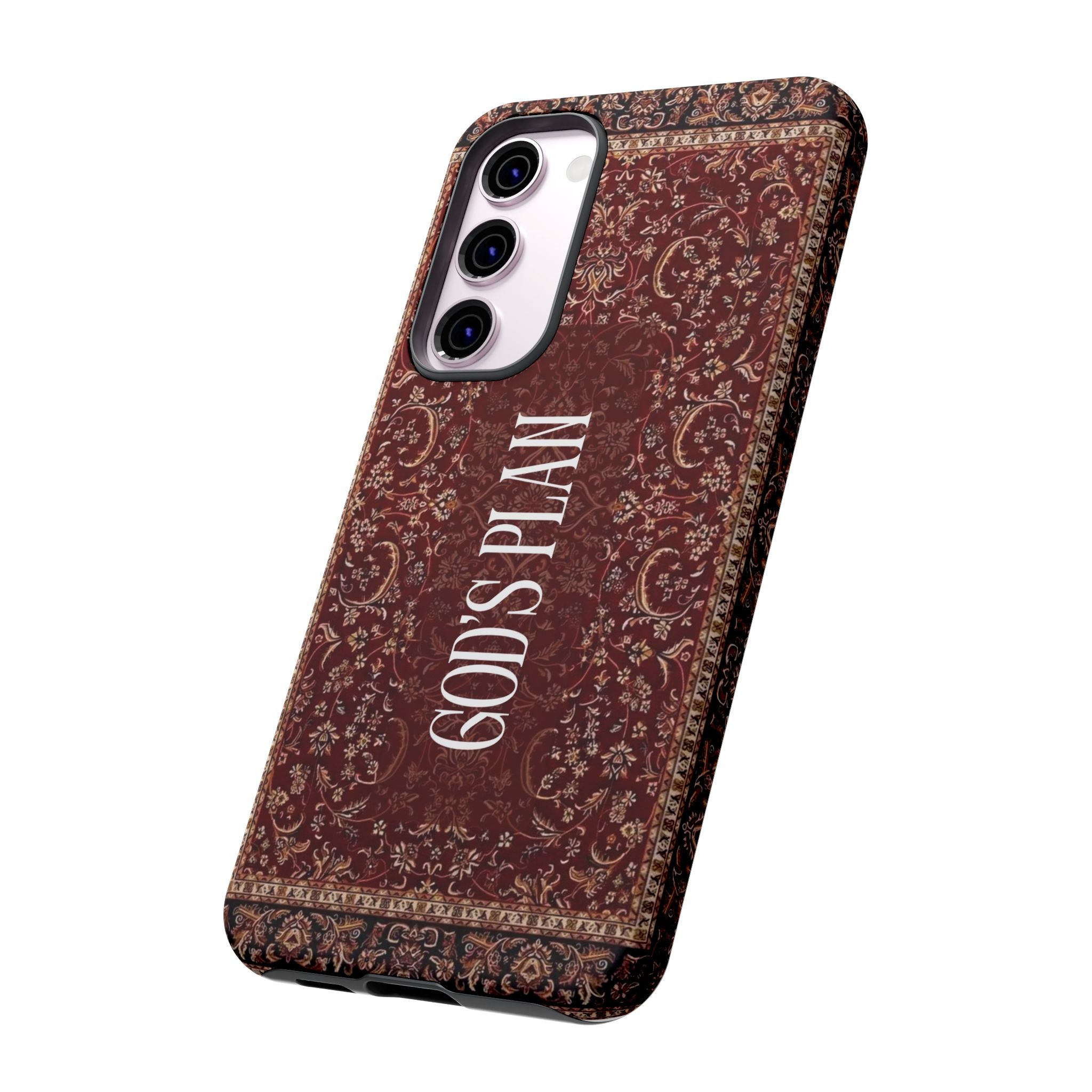 God's Plan — Vintage Tapestry Christian Tough Phone Case | Boho Faith Cover