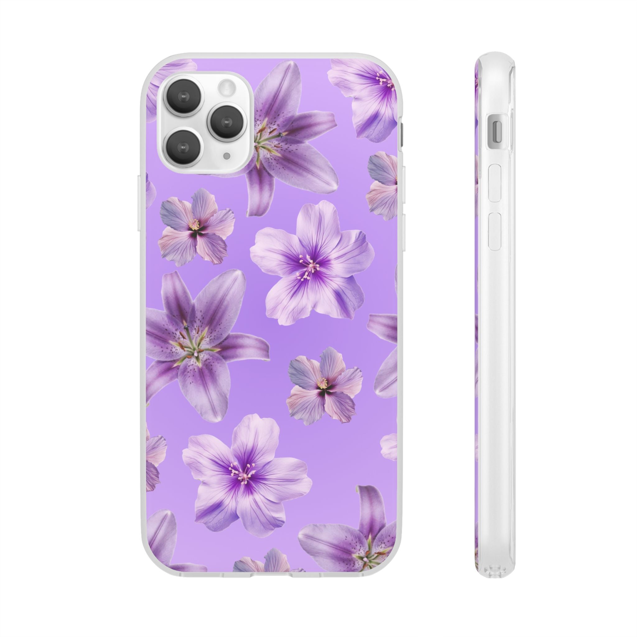 Purple Floral Phone Case — Lavender Blossom Flexi Case