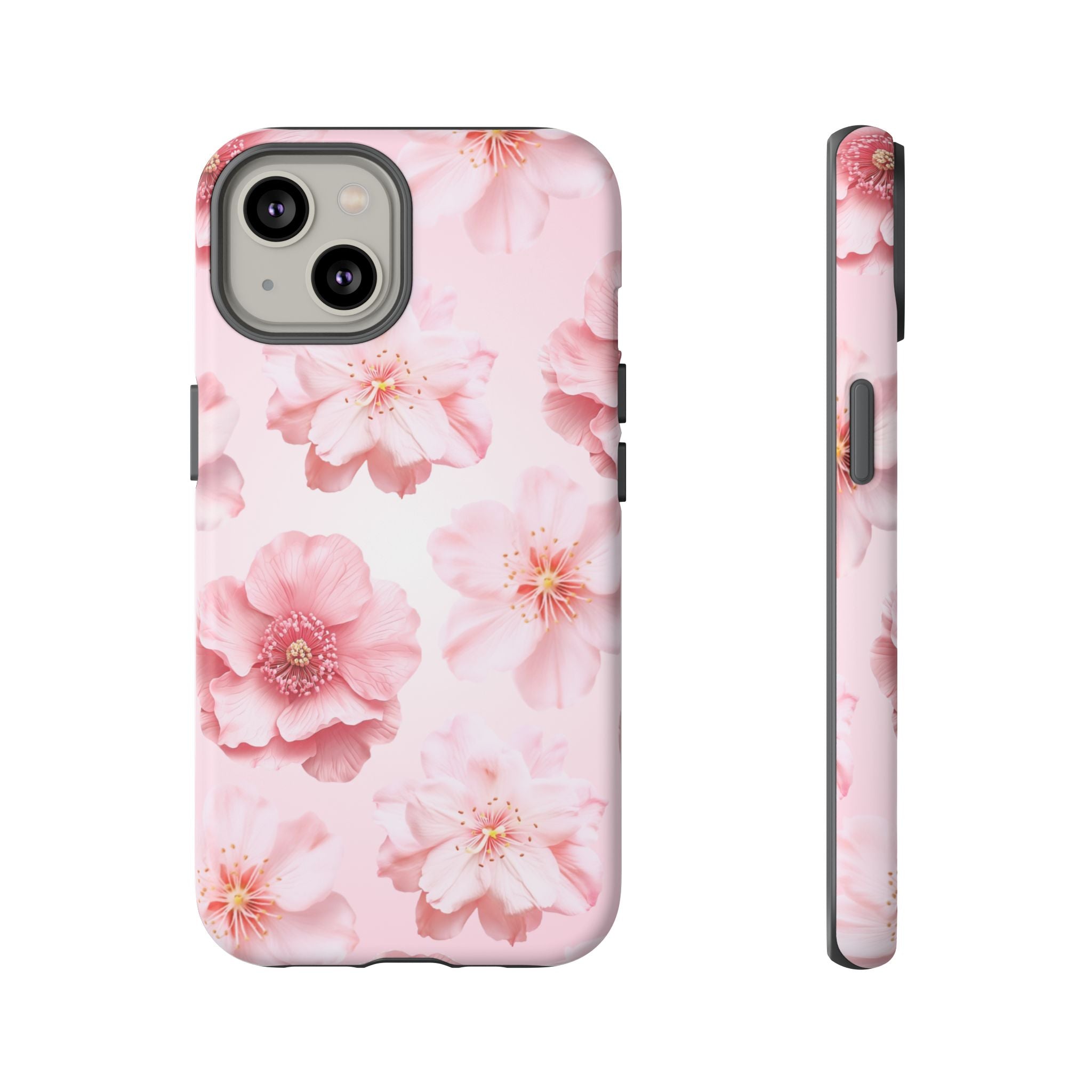 Pink Floral Tough Phone Case — Protective Sakura Blossom Design