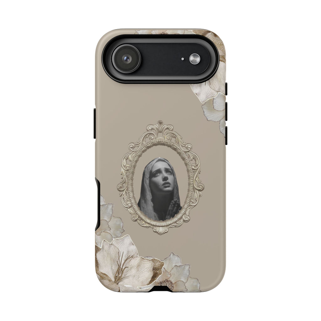 Vintage Floral Phone Case with Sacred Madonna Portrait
