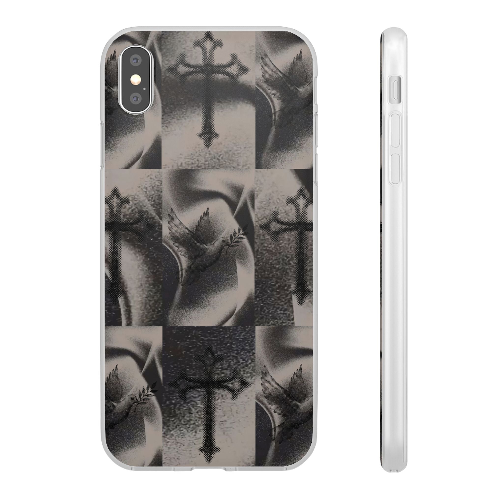 Phone Case — Dove & Cross Checkerboard Design