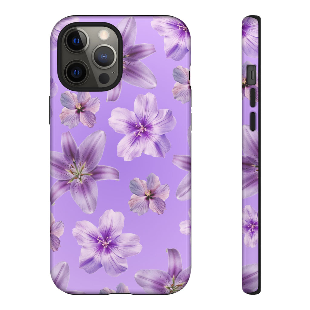 Floral Lavender Tough Phone Case – Purple Blossom Protective Cover