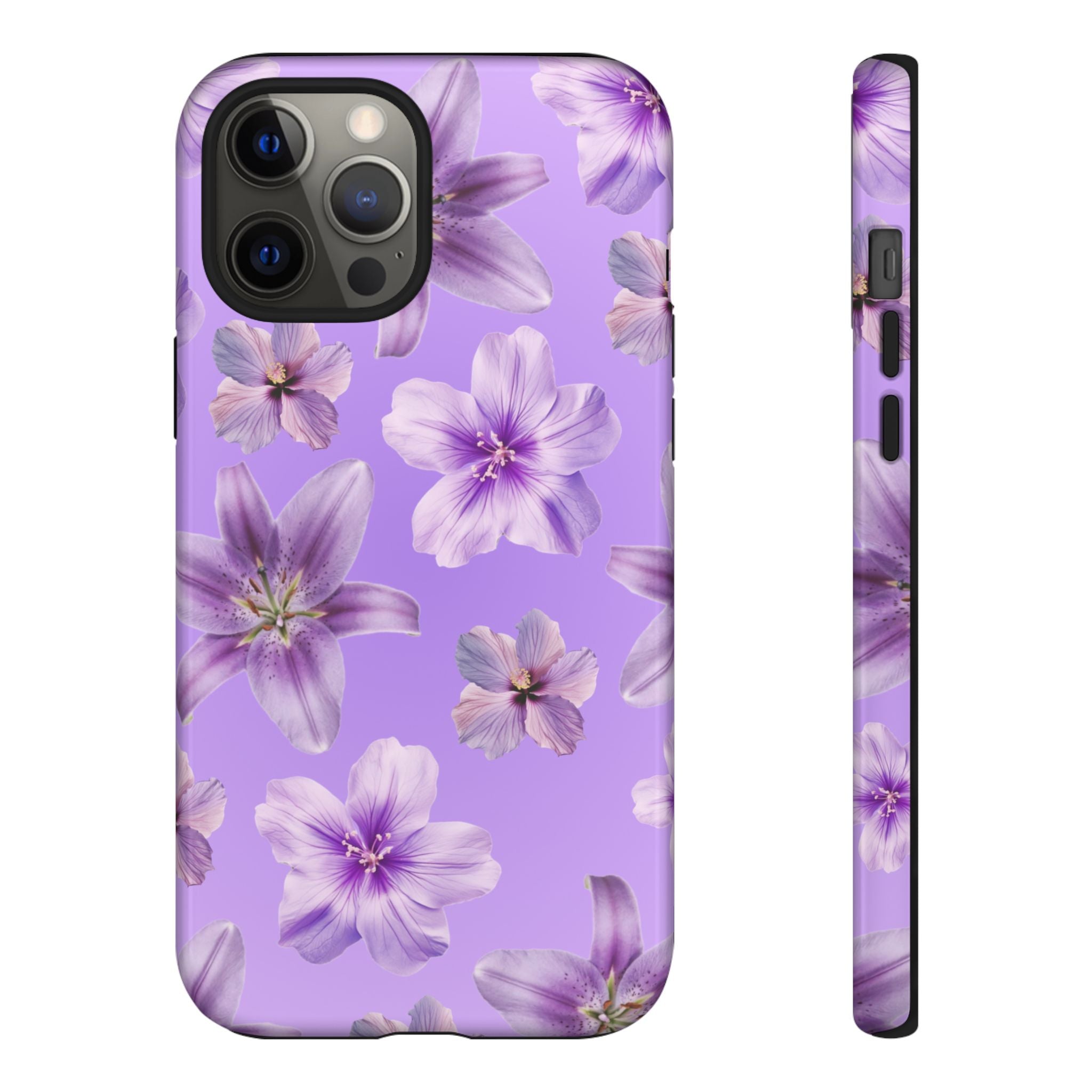 Floral Lavender Tough Phone Case – Purple Blossom Protective Cover