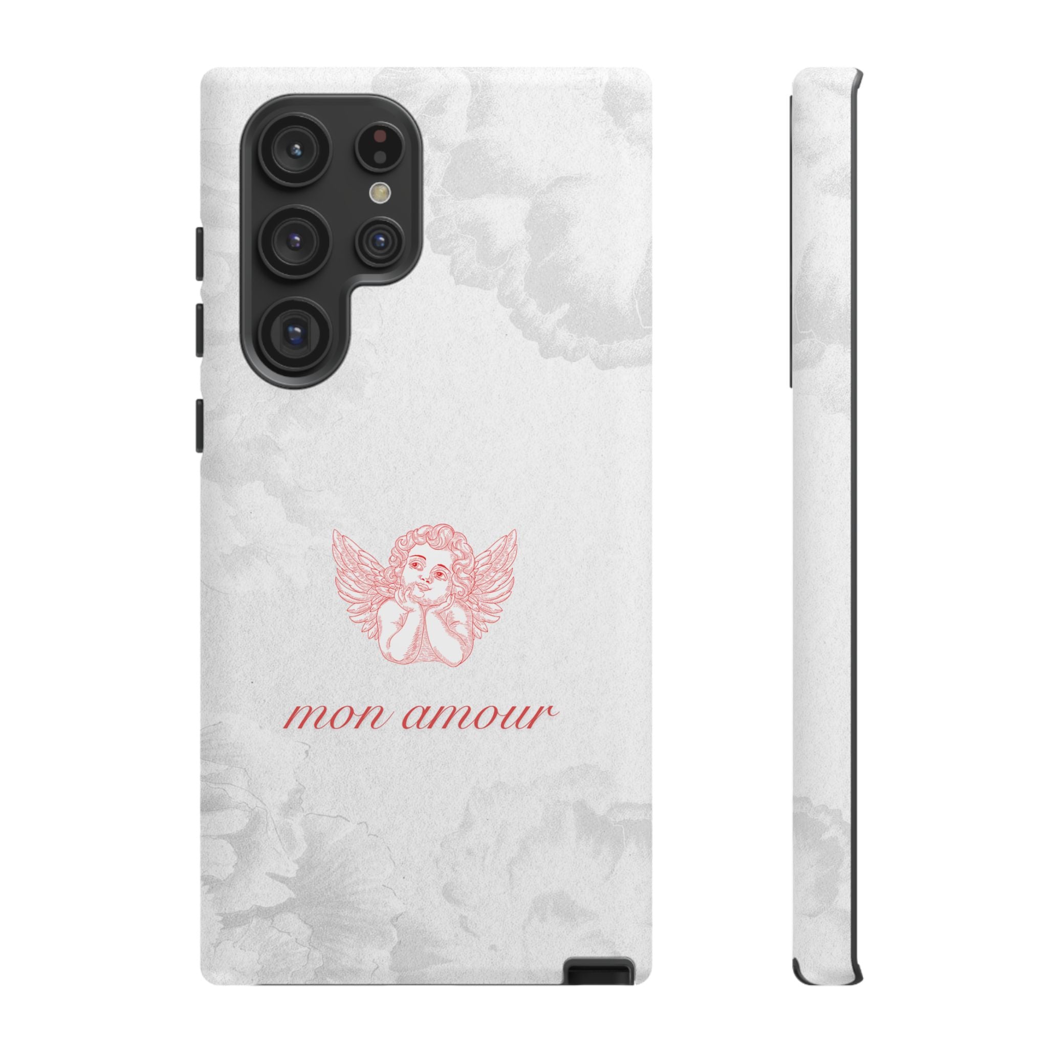 Tough Case — 'mon amour' Pink Cherub Floral Phone Case