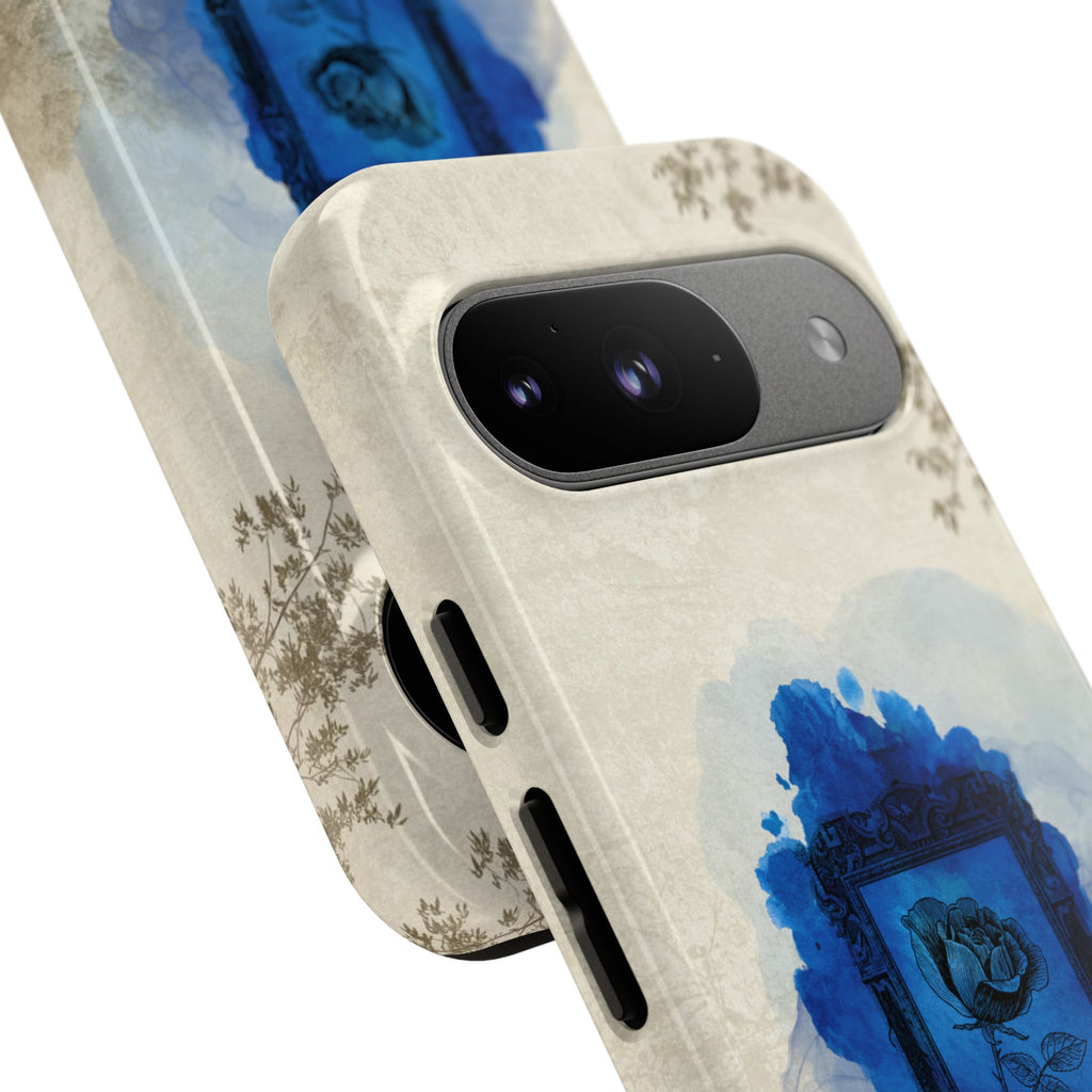 Vintage Blue Rose Phone Case – "Lost in Time" Protective Cover
