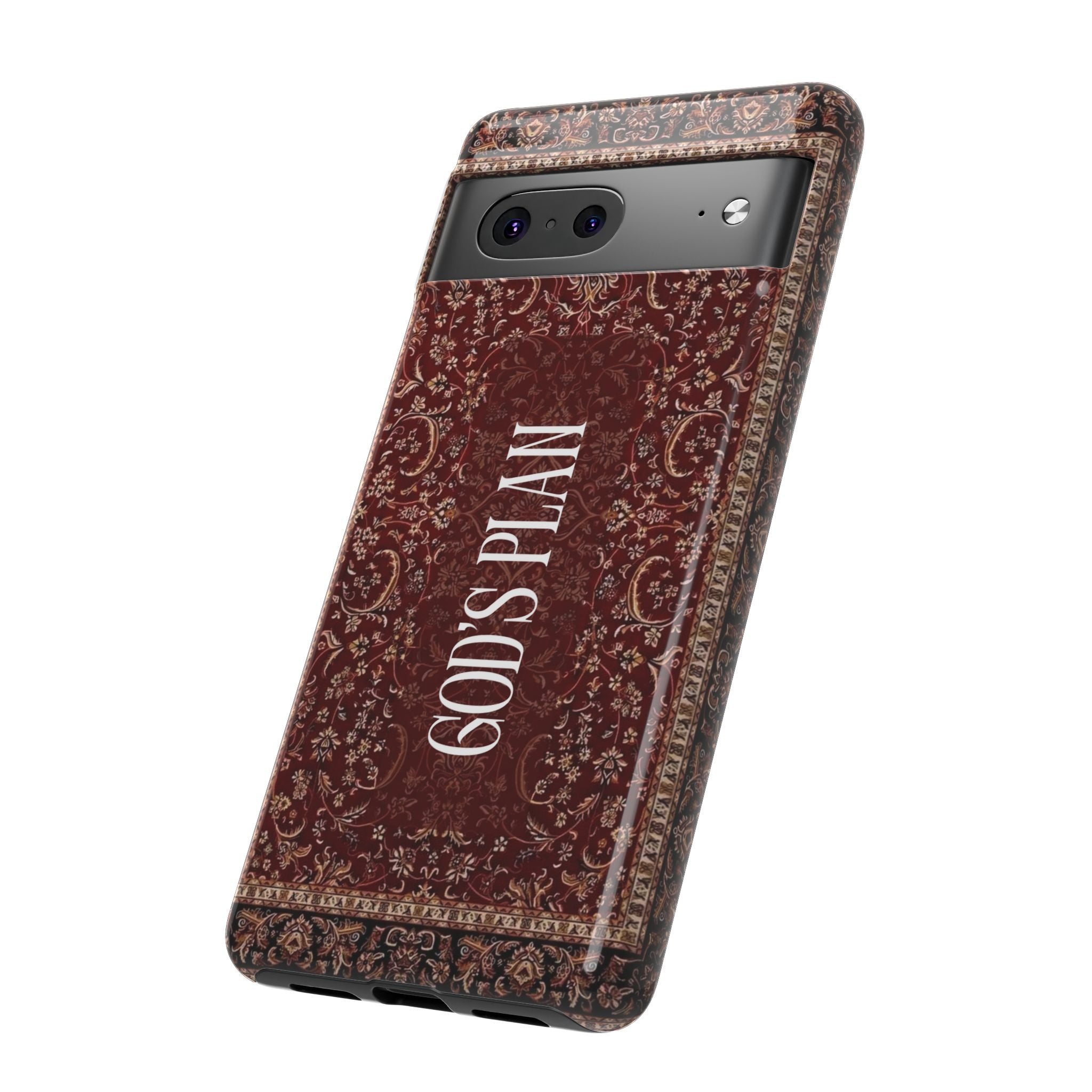 God's Plan — Vintage Tapestry Christian Tough Phone Case | Boho Faith Cover