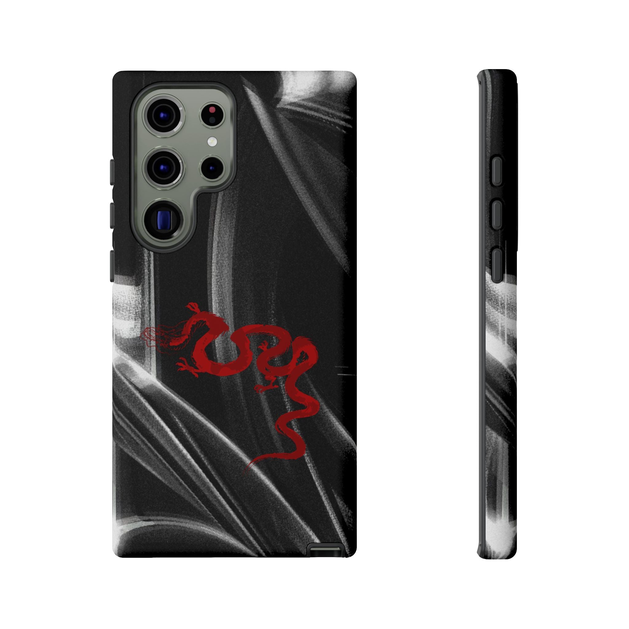 Phone Case — Black Abstract Smoke Design