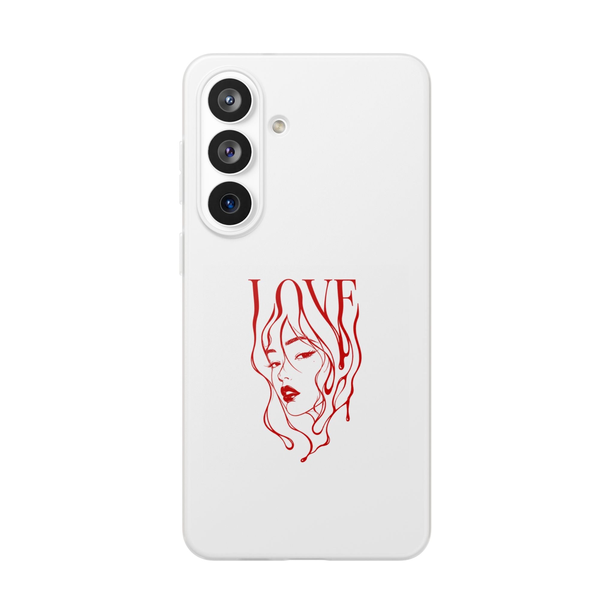 Red Line Art 'LOVE'  Face Design - Flexi Case