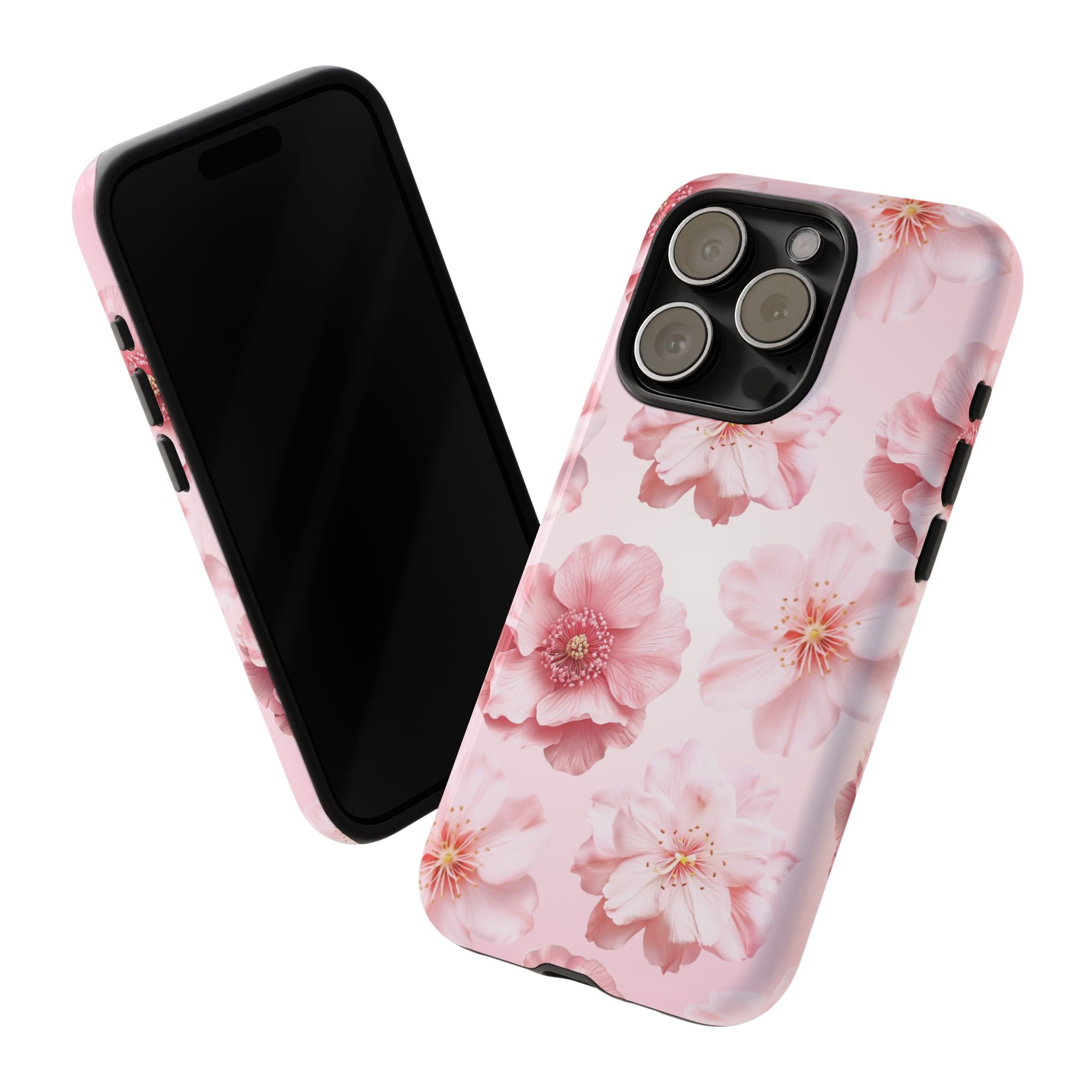 Pink Floral Tough Phone Case — Protective Sakura Blossom Design