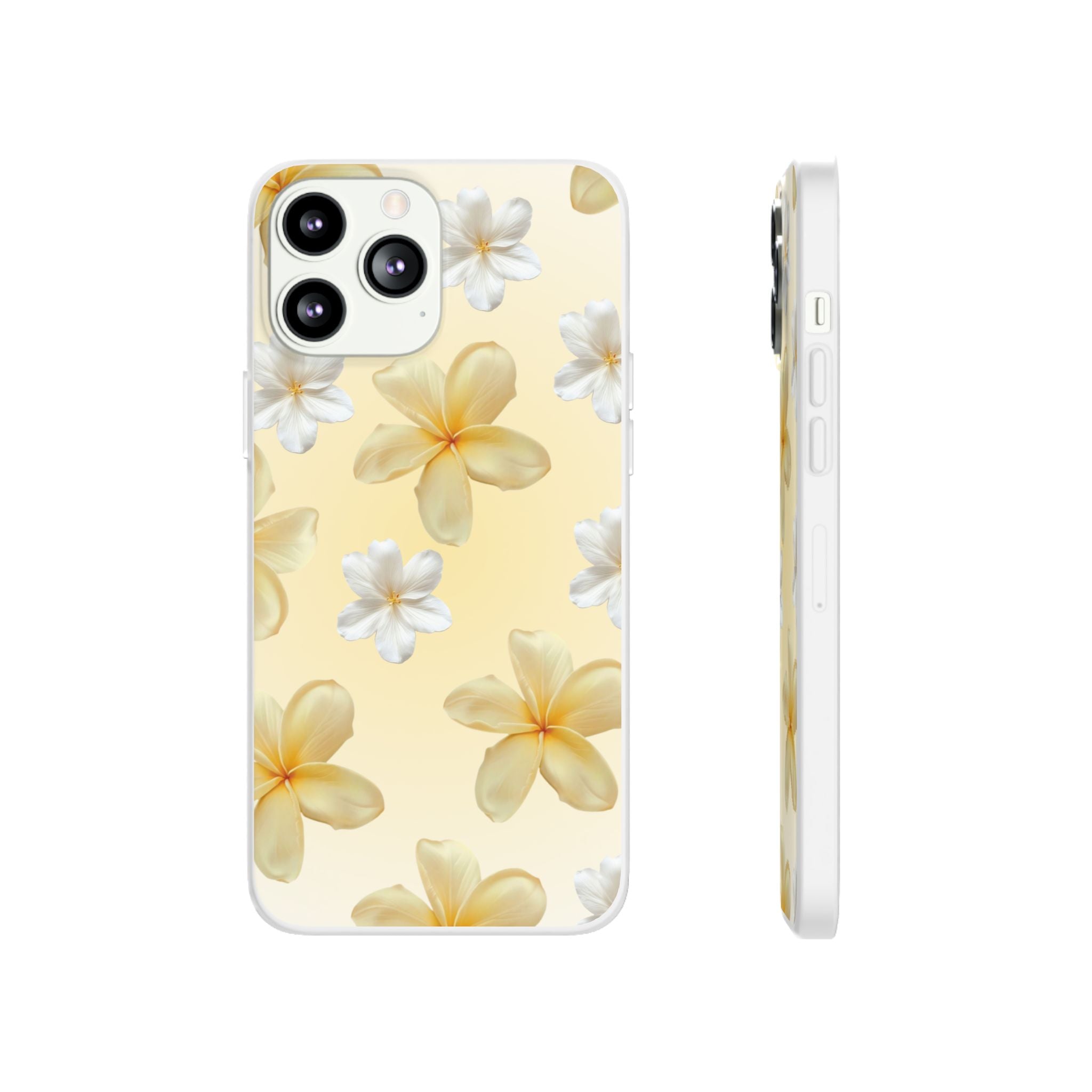 Plumeria Floral Phone Case — Yellow Tropical Flower Protective Case