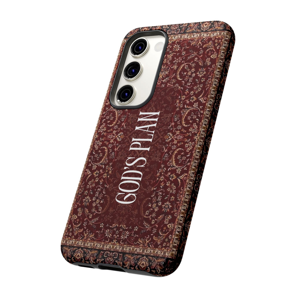 God's Plan — Vintage Tapestry Christian Tough Phone Case | Boho Faith Cover