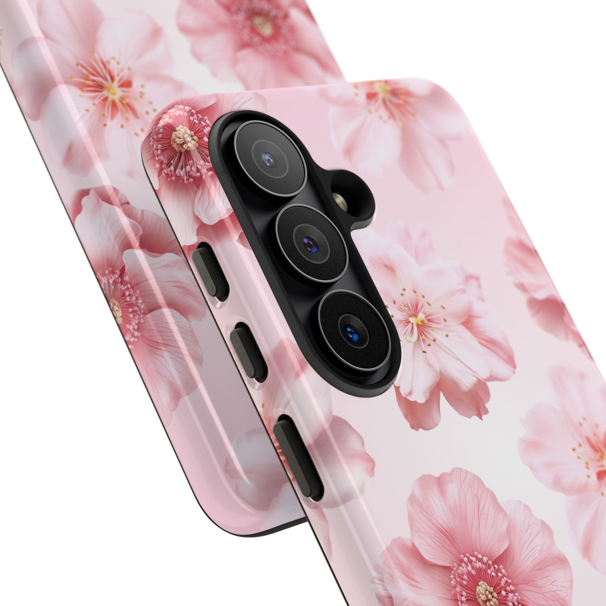 Pink Floral Tough Phone Case — Protective Sakura Blossom Design