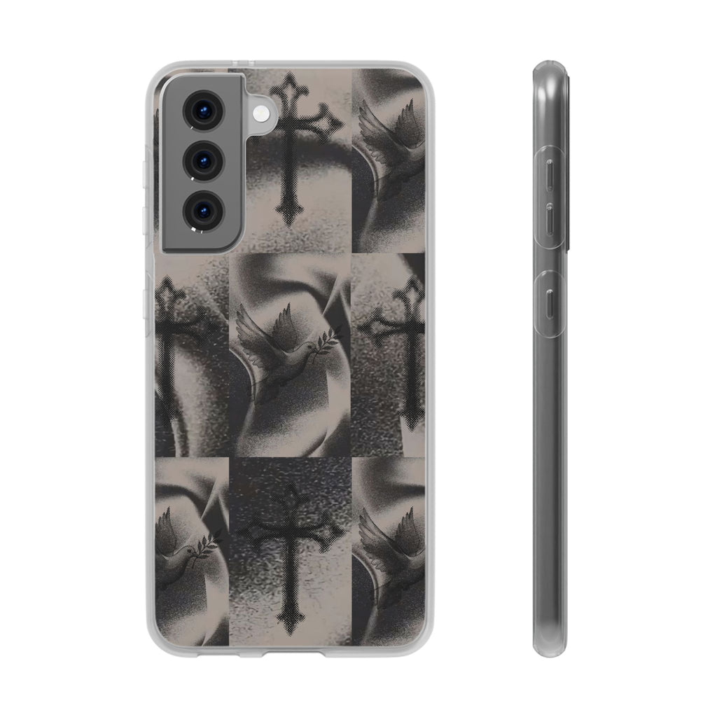 Phone Case — Dove & Cross Checkerboard Design