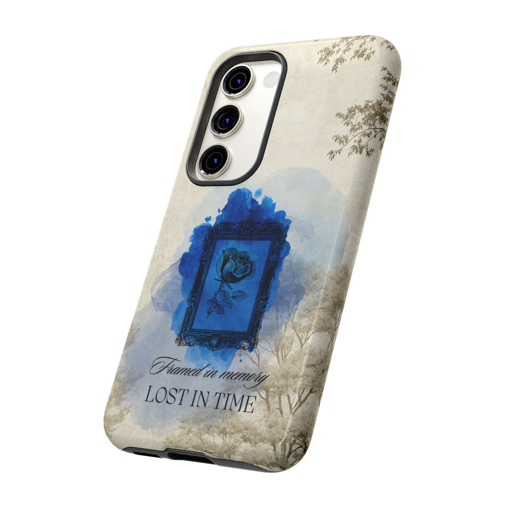 Vintage Blue Rose Phone Case – "Lost in Time" Protective Cover