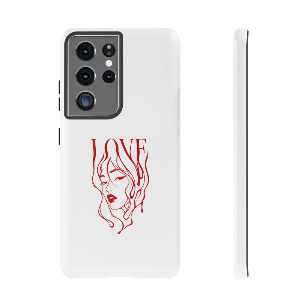 Red Line Art 'Love' Face Design - Tough Case