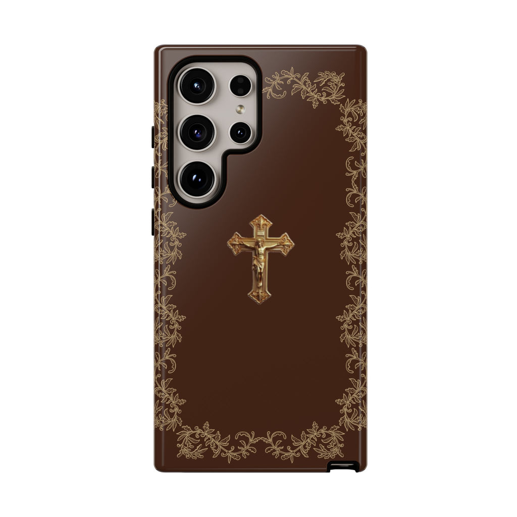 Gold Cross Bible - Christian Tough Phone Case