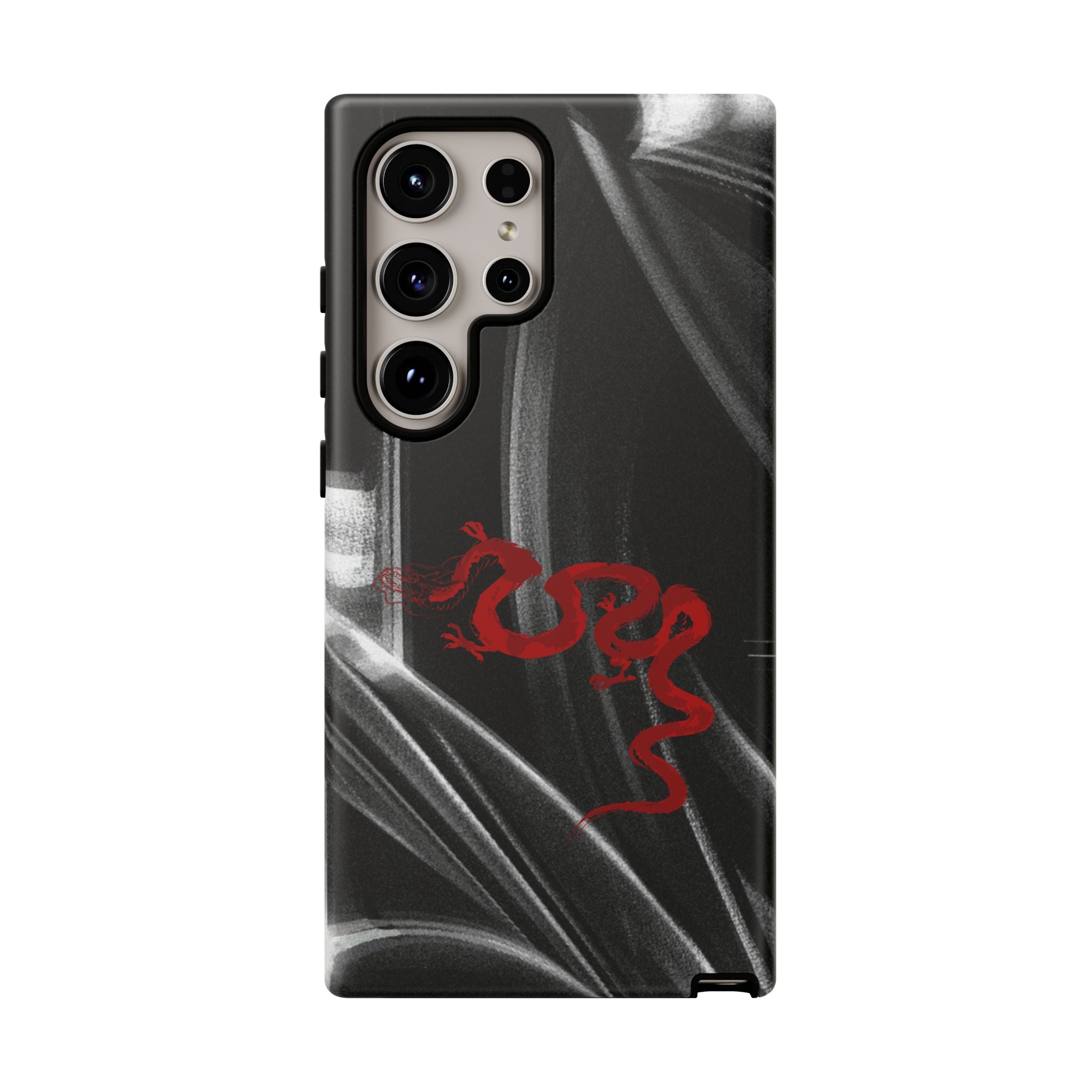 Phone Case — Black Abstract Smoke Design