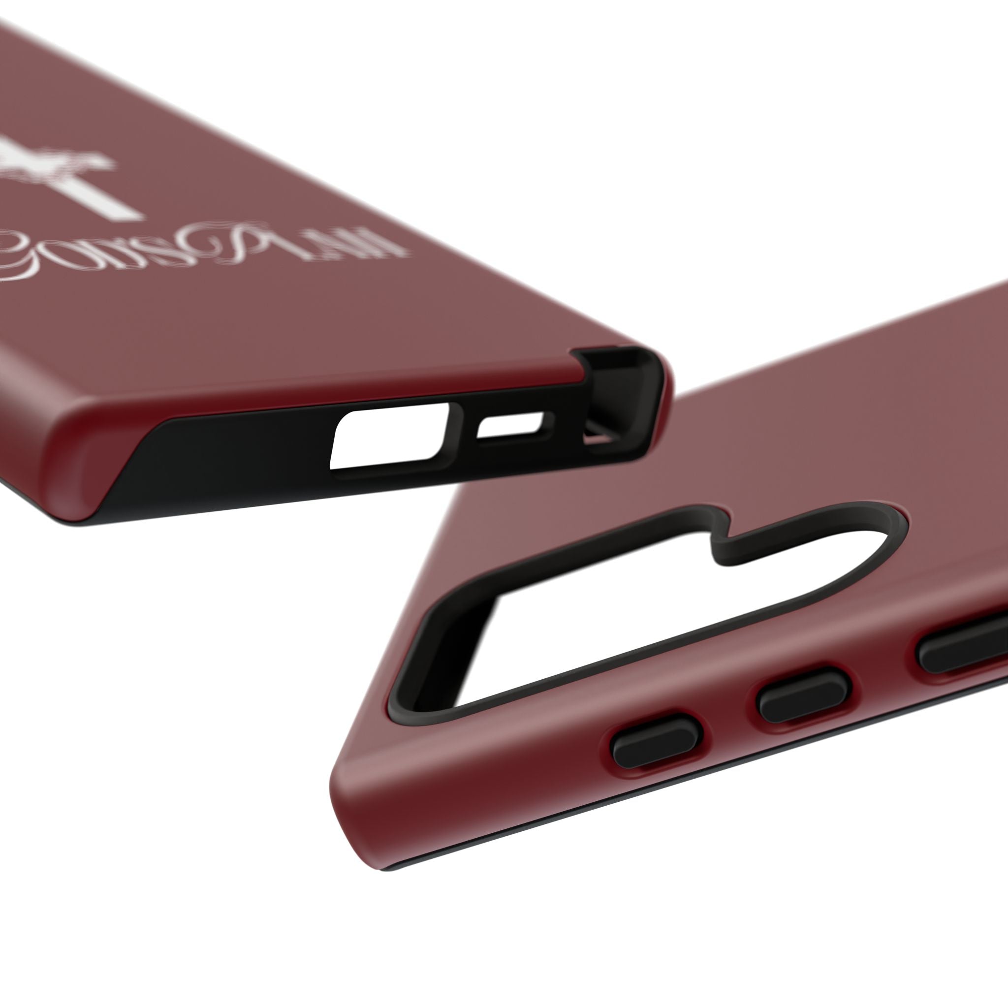 God's Plan — Christian Tough Phone Case | Cross Faith Burgundy Cover
