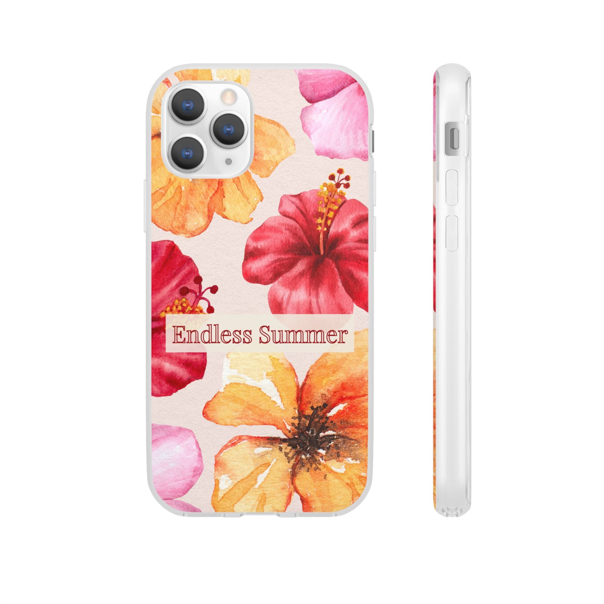 Phone Case - 'Endless Summer' Floral Watercolor Protective Flexi Case