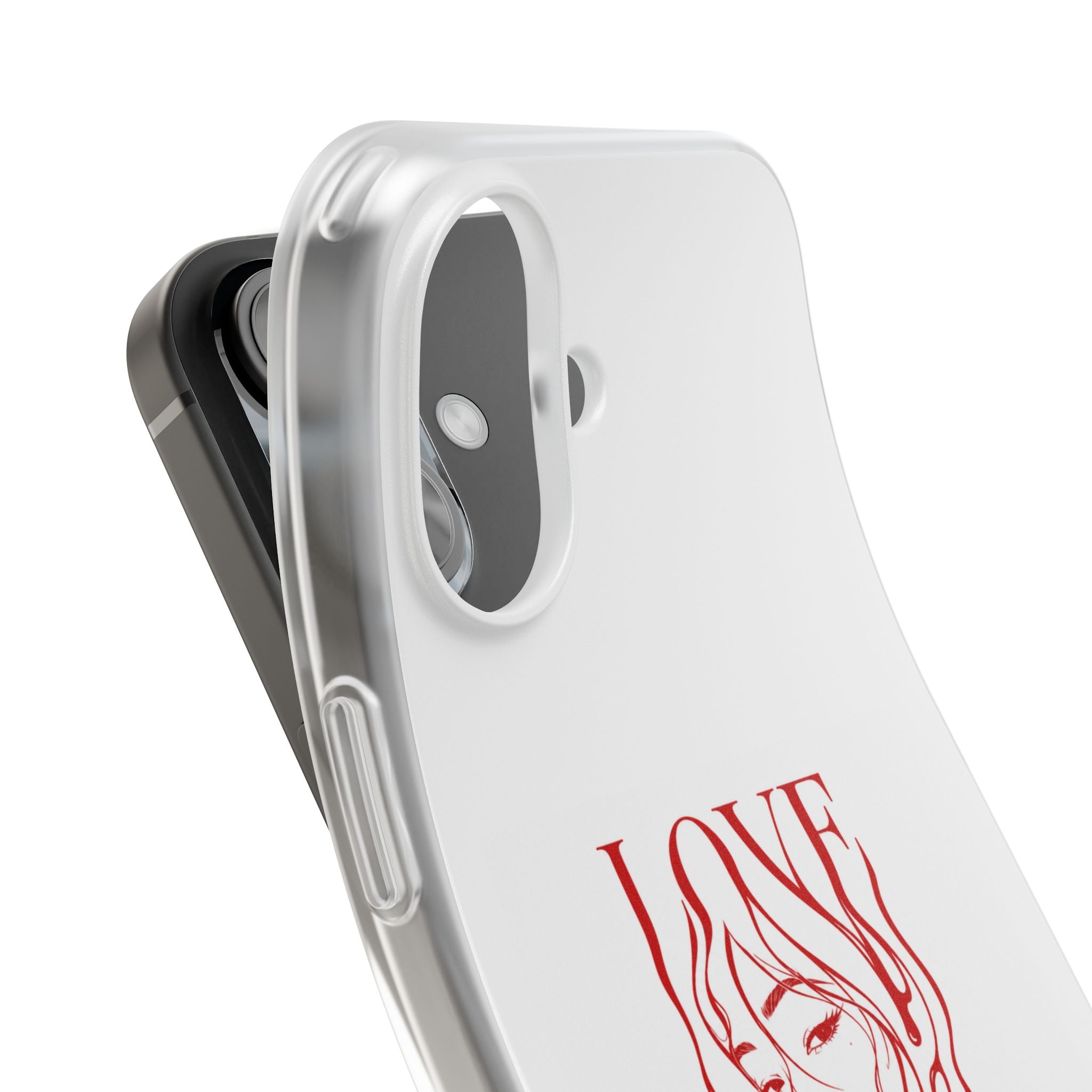 Red Line Art 'LOVE'  Face Design - Flexi Case