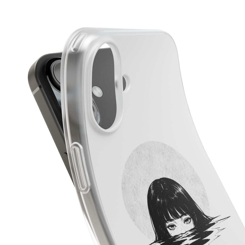 Minimalist Creepy Girl Moon Design