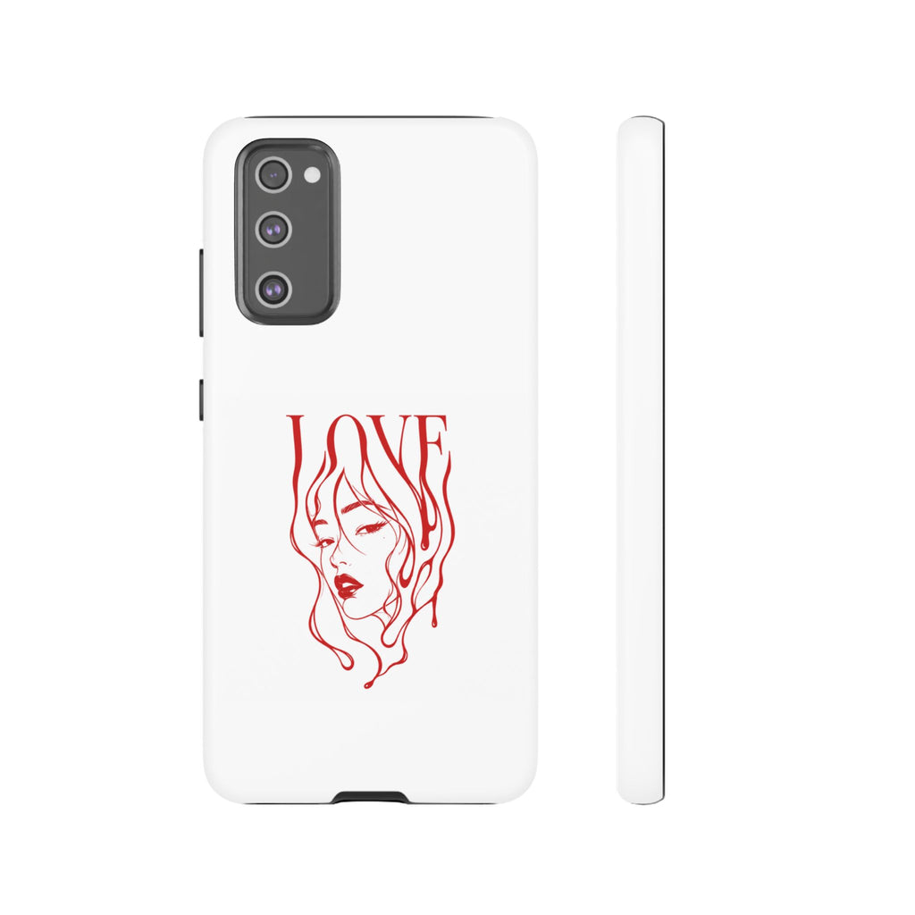 Red Line Art 'Love' Face Design - Tough Case