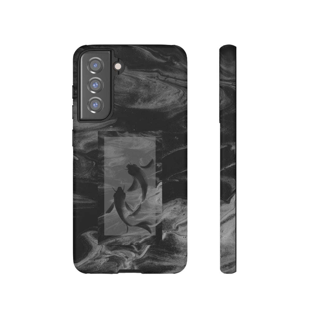 Koi Yin-Yang Marble Phone Case – Black Smoky Art Protection