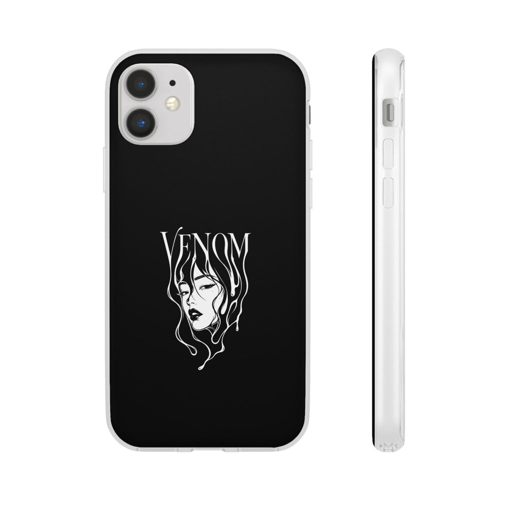 Venom Goth Phone Case — Black Protective Flexible Phone Case with Dark Femme Artwork