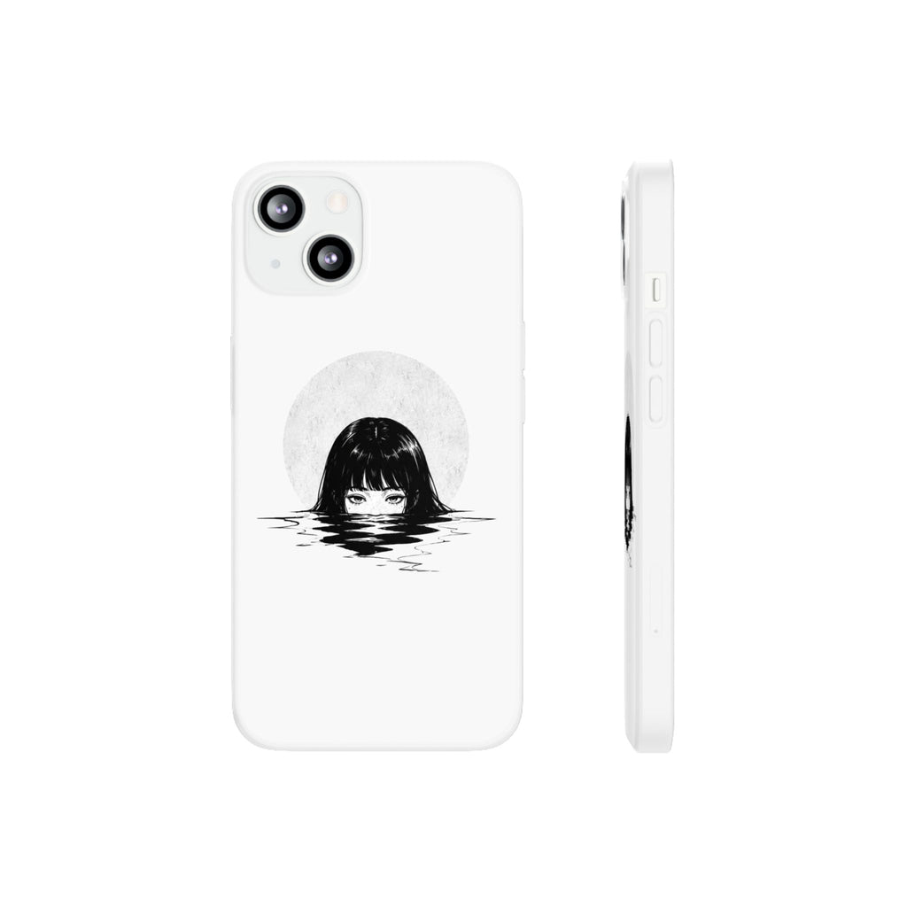Minimalist Creepy Girl Moon Design