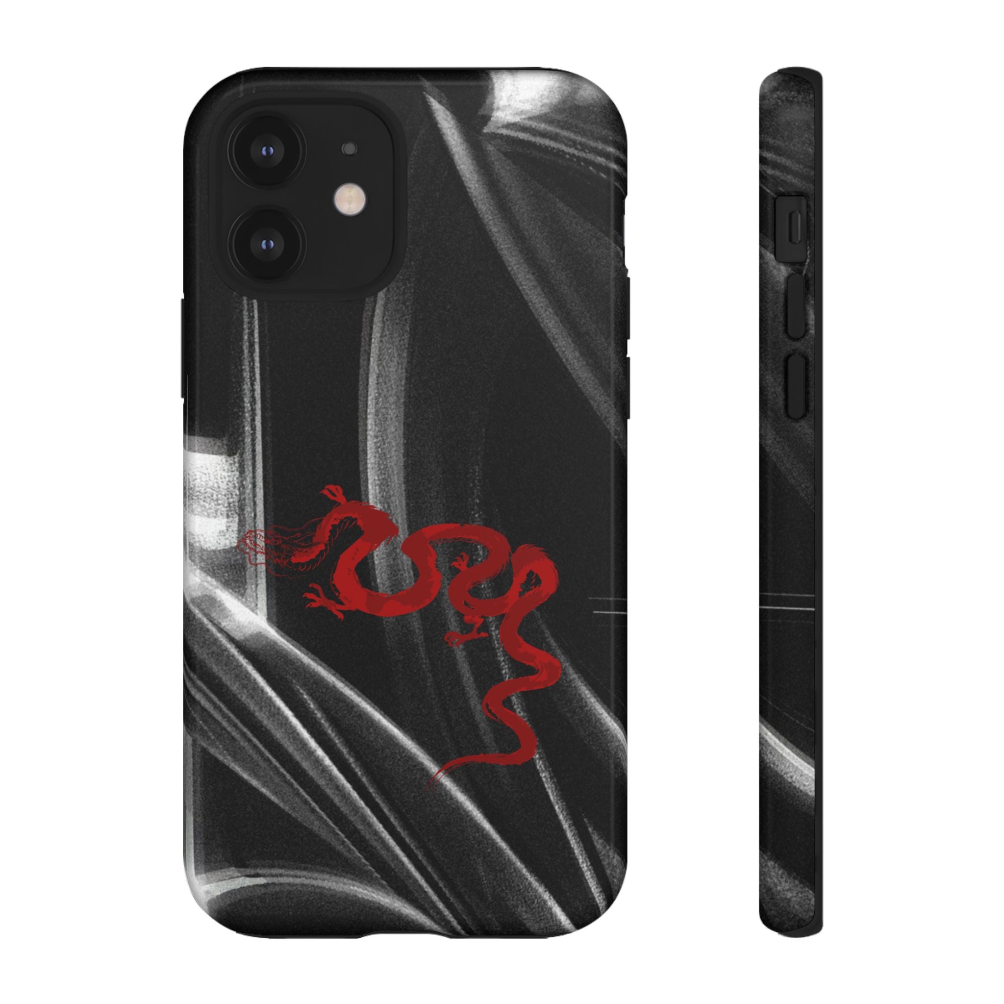 Phone Case — Black Abstract Smoke Design