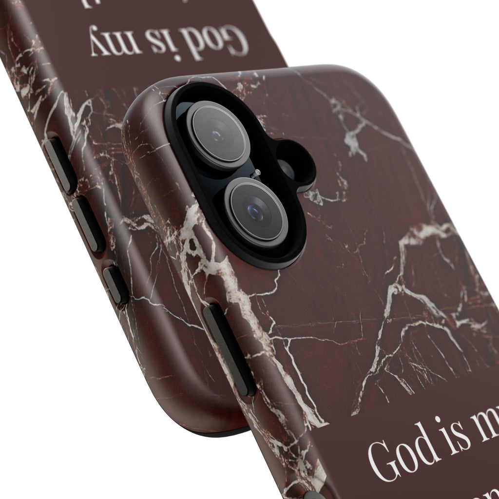 God Is My Strength — Psalm 73:26 Christian Tough Phone Case | Marble Faith Cover