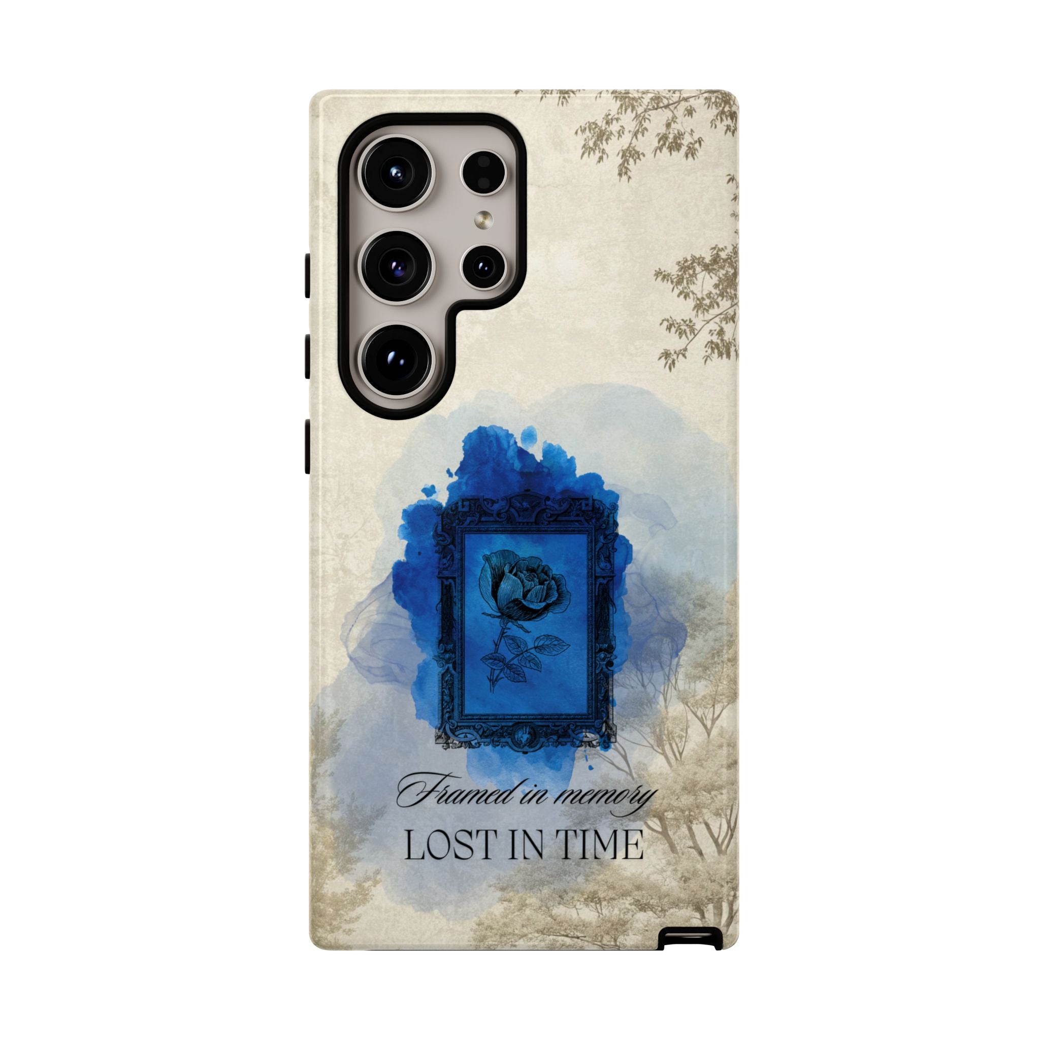 Vintage Blue Rose Phone Case – "Lost in Time" Protective Cover