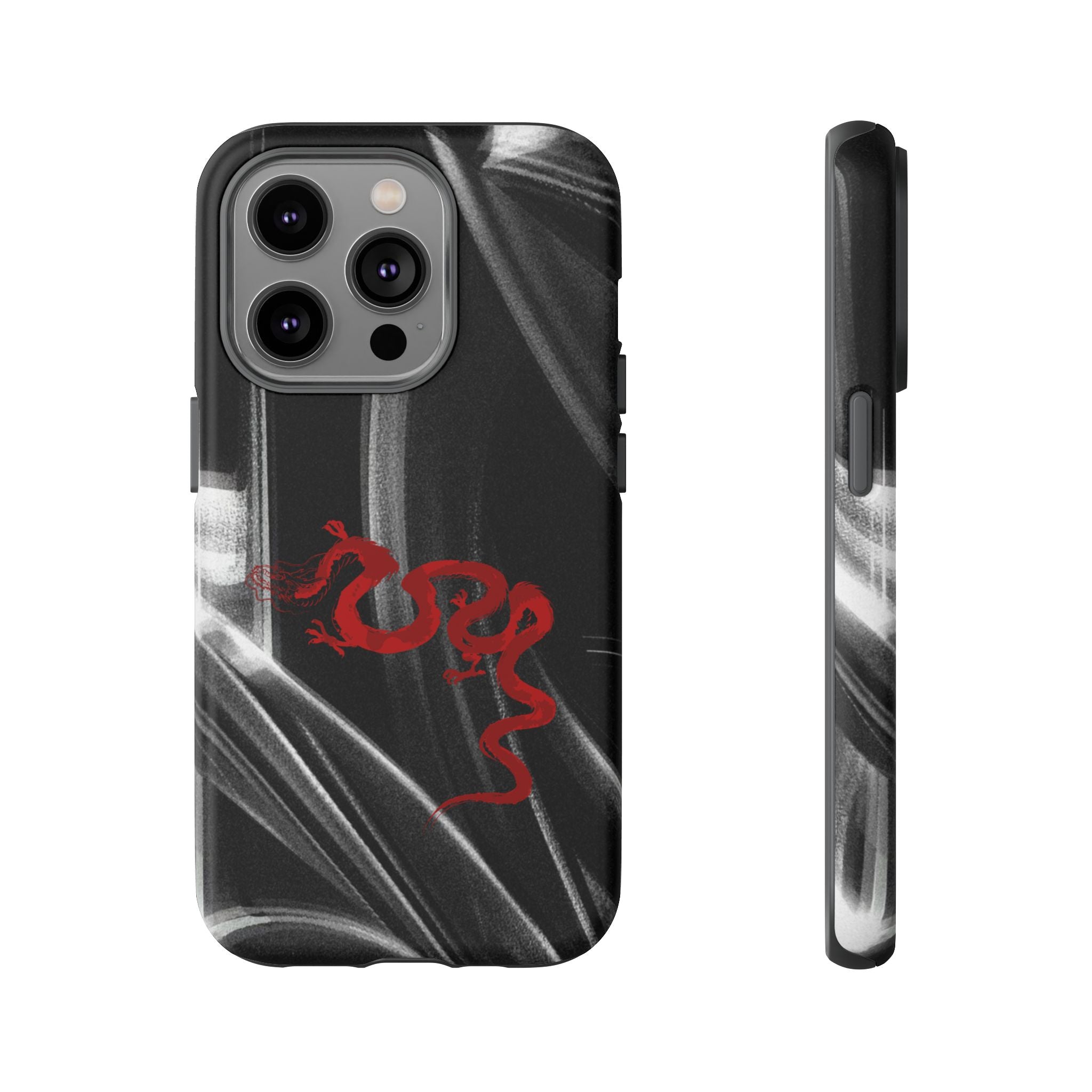 Phone Case — Black Abstract Smoke Design