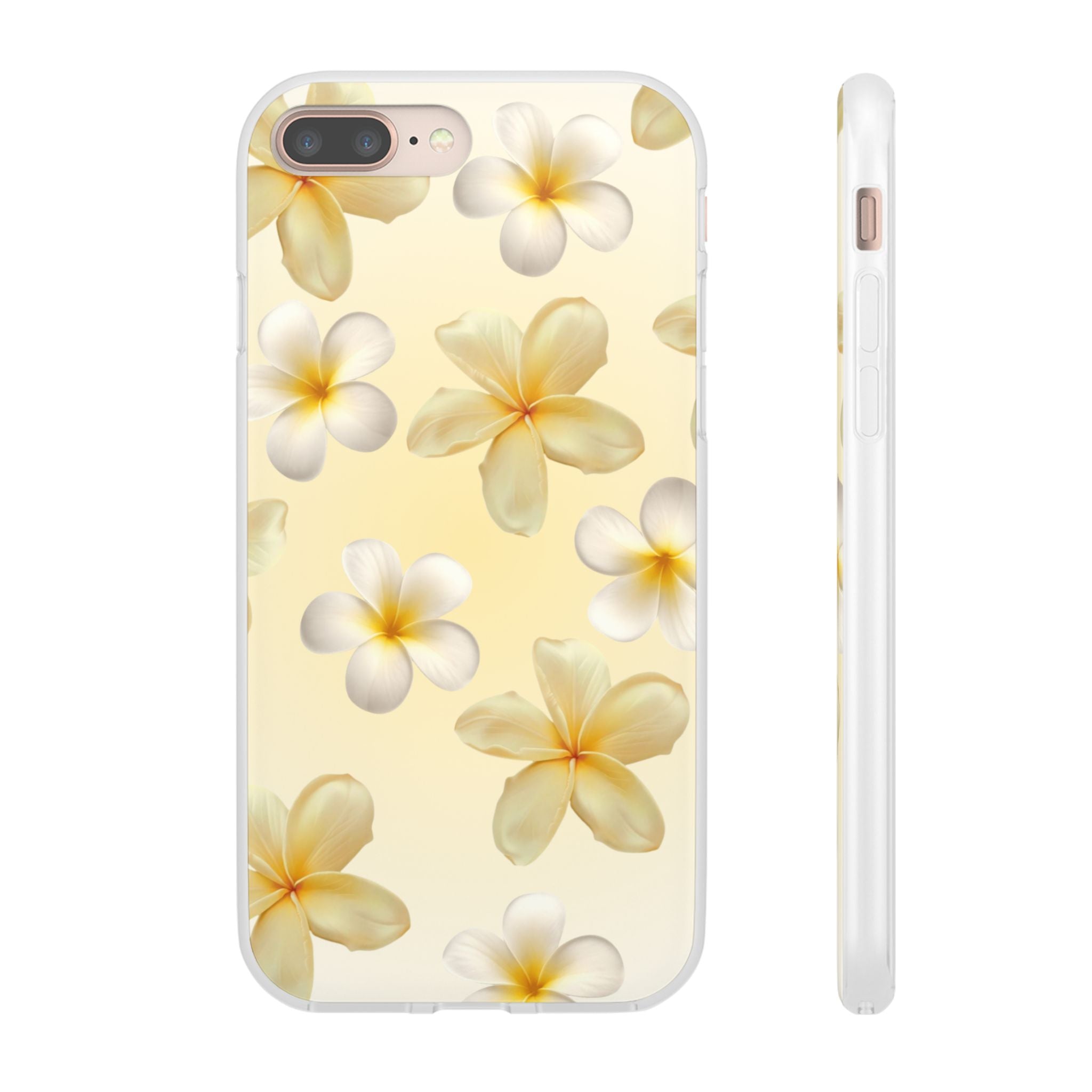 Plumeria Floral Flexi Phone Case — Tropical Yellow Flower Protective Cover