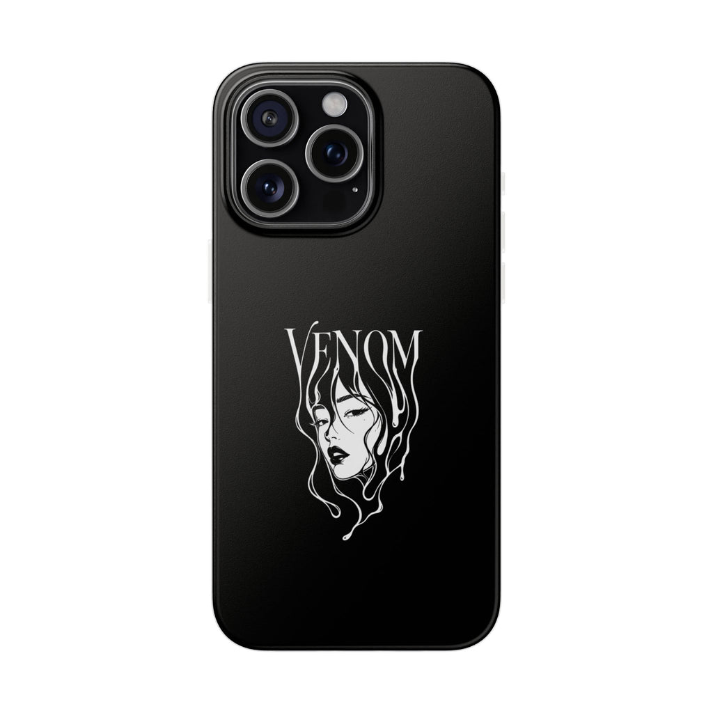 Venom Goth Phone Case — Black Protective Flexible Phone Case with Dark Femme Artwork