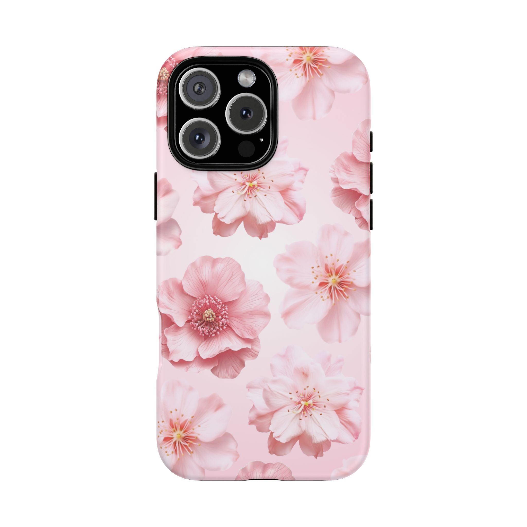 Pink Floral Tough Phone Case — Protective Sakura Blossom Design